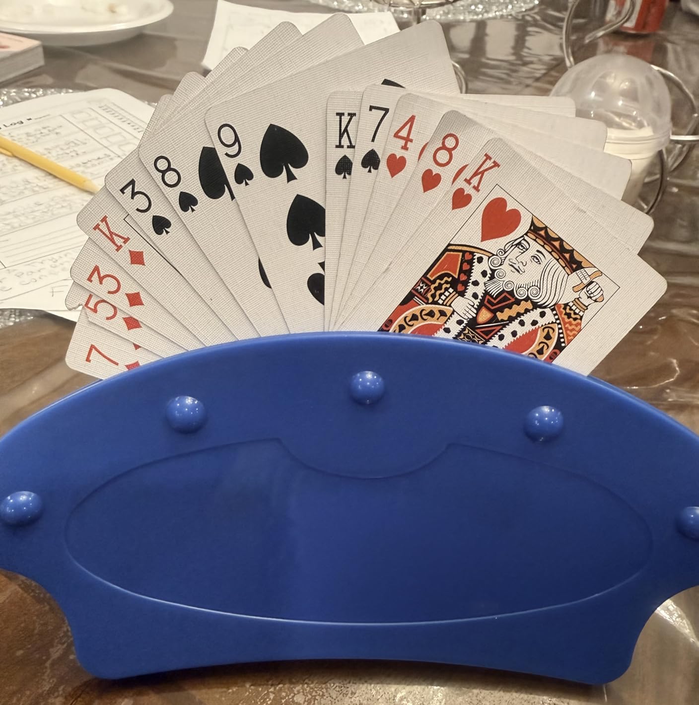 Card Holders for Playing Cards - 2Pack Canasta Cards Tray for Kids Adults Seniors Board Tabletop Games Great for Poker Parties, Family Game Nights customer photo 2