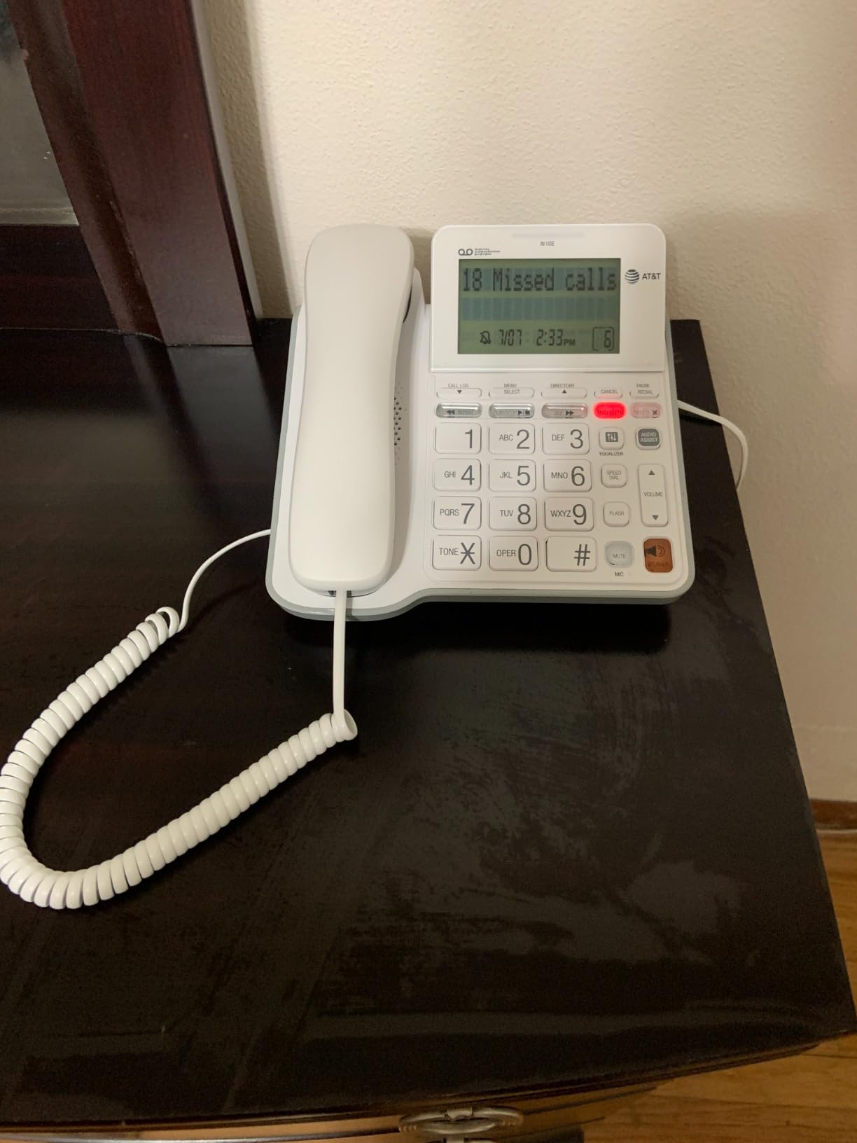 AT&T CD4930 Black Corded Phone with Digital Answering System, Caller ID, Extra-Large Tilt Backlit Display & Big Buttons customer photo 2