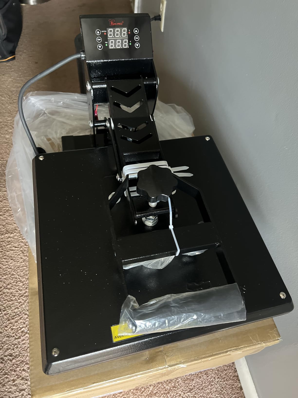 PowerPress Industrial-Quality Digital Sublimation Heat Press Machine for T Shirt, 15x15 Inch, Black customer photo 1