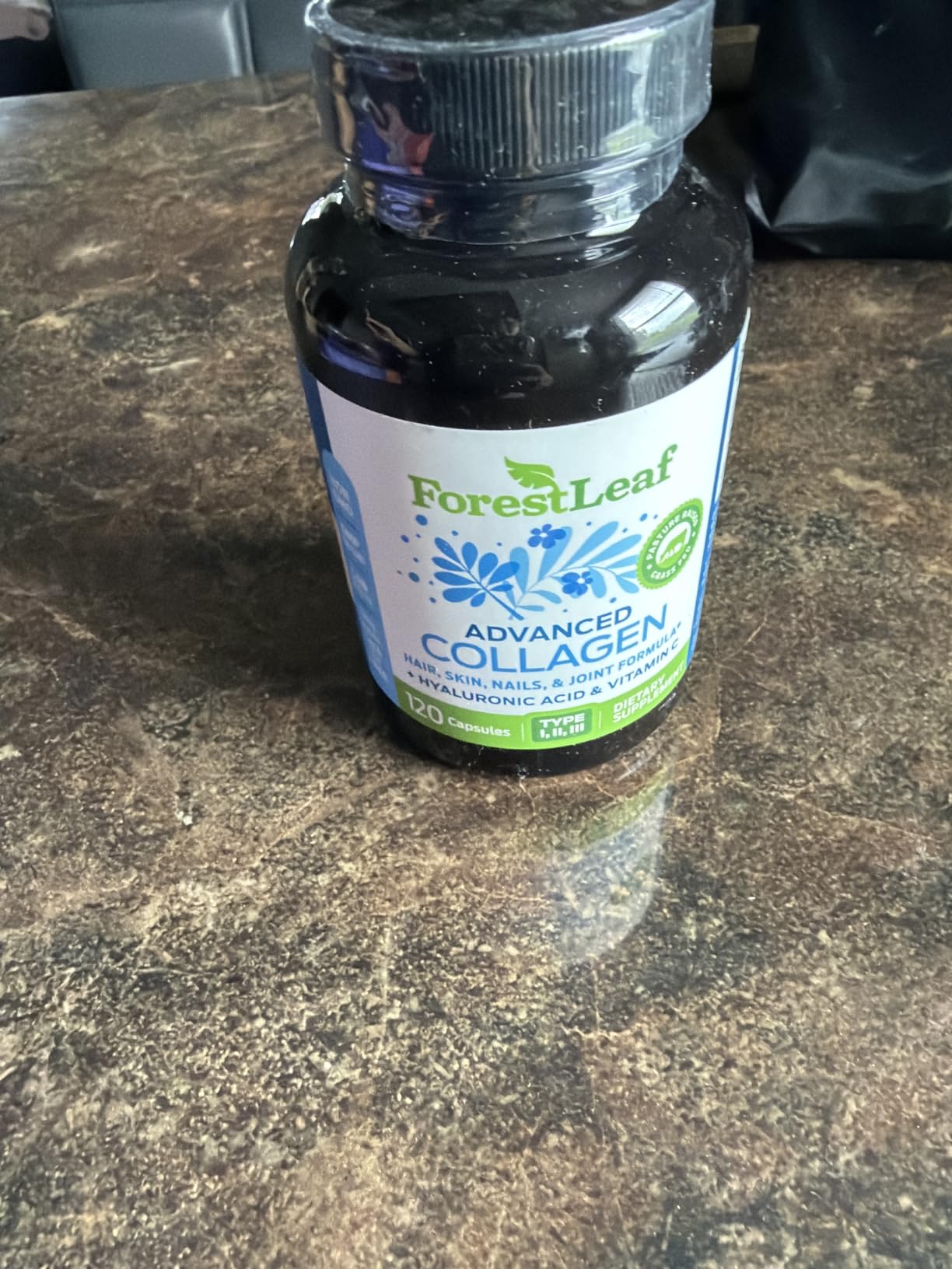 ForestLeaf Collagen Supplements for Women & Men Types I/II/III, 120 Caps | Hydrolyzed bovine multi collagen pills with hyaluronic acid and vitamin C for skin, hair, nails and joint support - USA Made customer photo 2