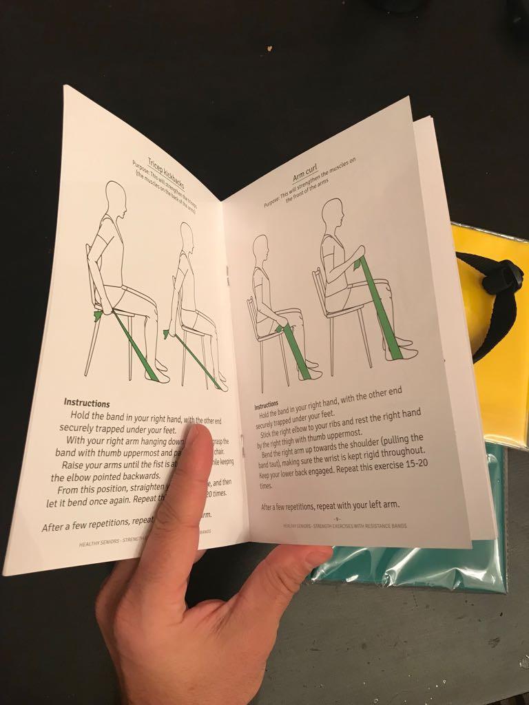 Healthy Seniors Chair Exercise Program with Two Resistance Bands, Handles and Printed Exercise Guide. Suitable for Rehab or Physical Therapy. Thoughtful Gift for Grandma or Grandpa customer photo 1