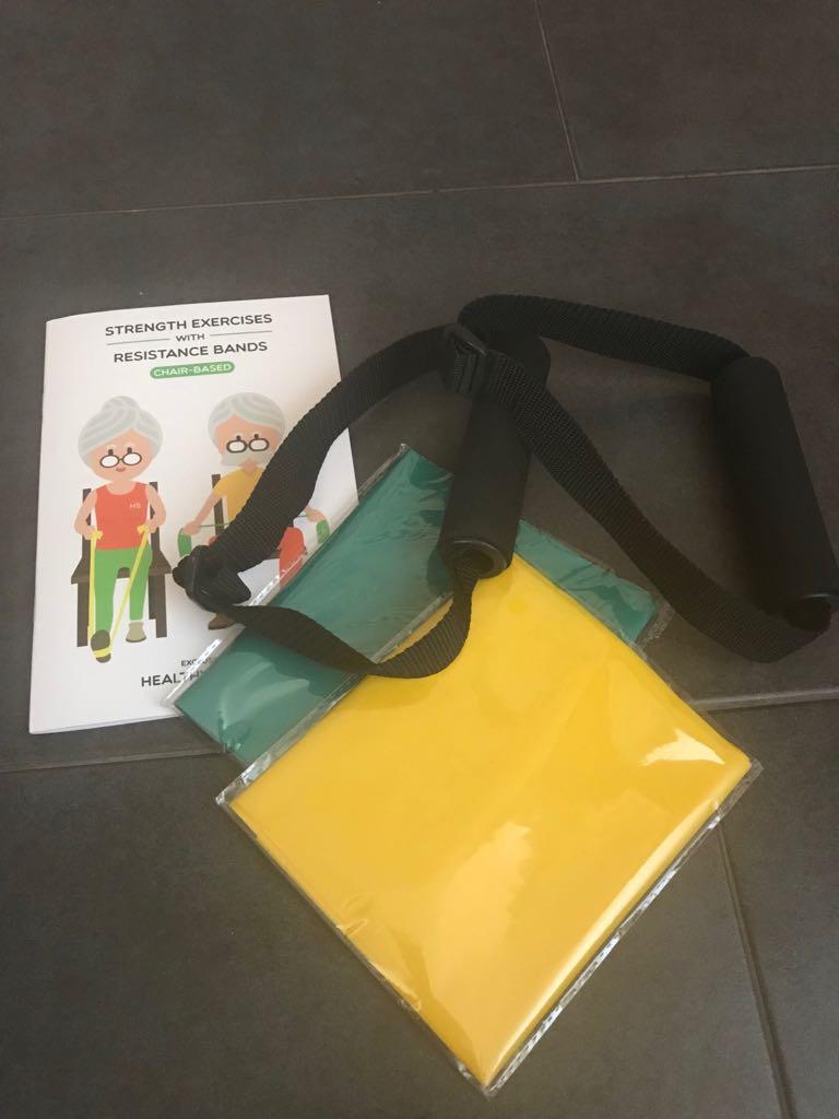 Healthy Seniors Chair Exercise Program with Two Resistance Bands, Handles and Printed Exercise Guide. Suitable for Rehab or Physical Therapy. Thoughtful Gift for Grandma or Grandpa customer photo 2