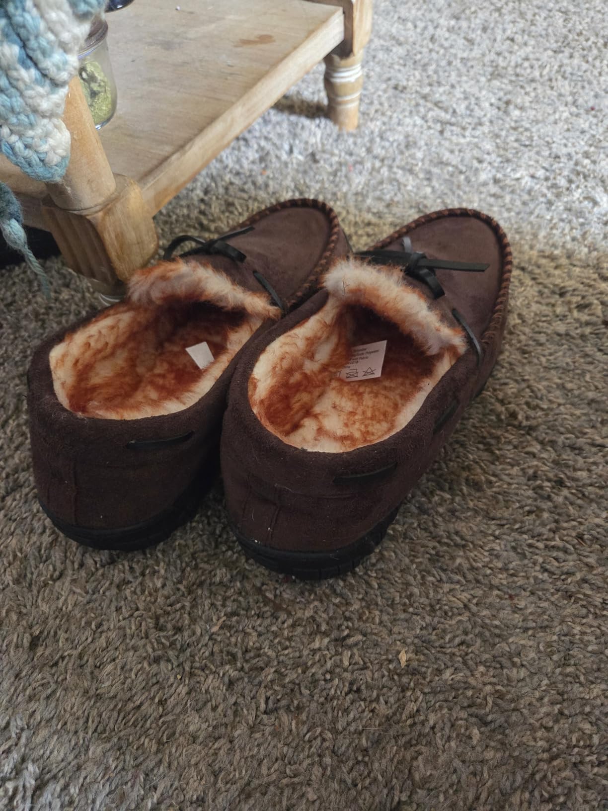 Mens Moccasin Slippers with Memory Foam Arch Support, Non Slip Rubber Sole House Shoes for Men Machine Washable Warm Fleece Lined Indoor Outdoor Home Shoes customer photo 2