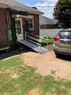 7' Wheelchair Ramp for Home Steps, 850 lb, Handrails, 36