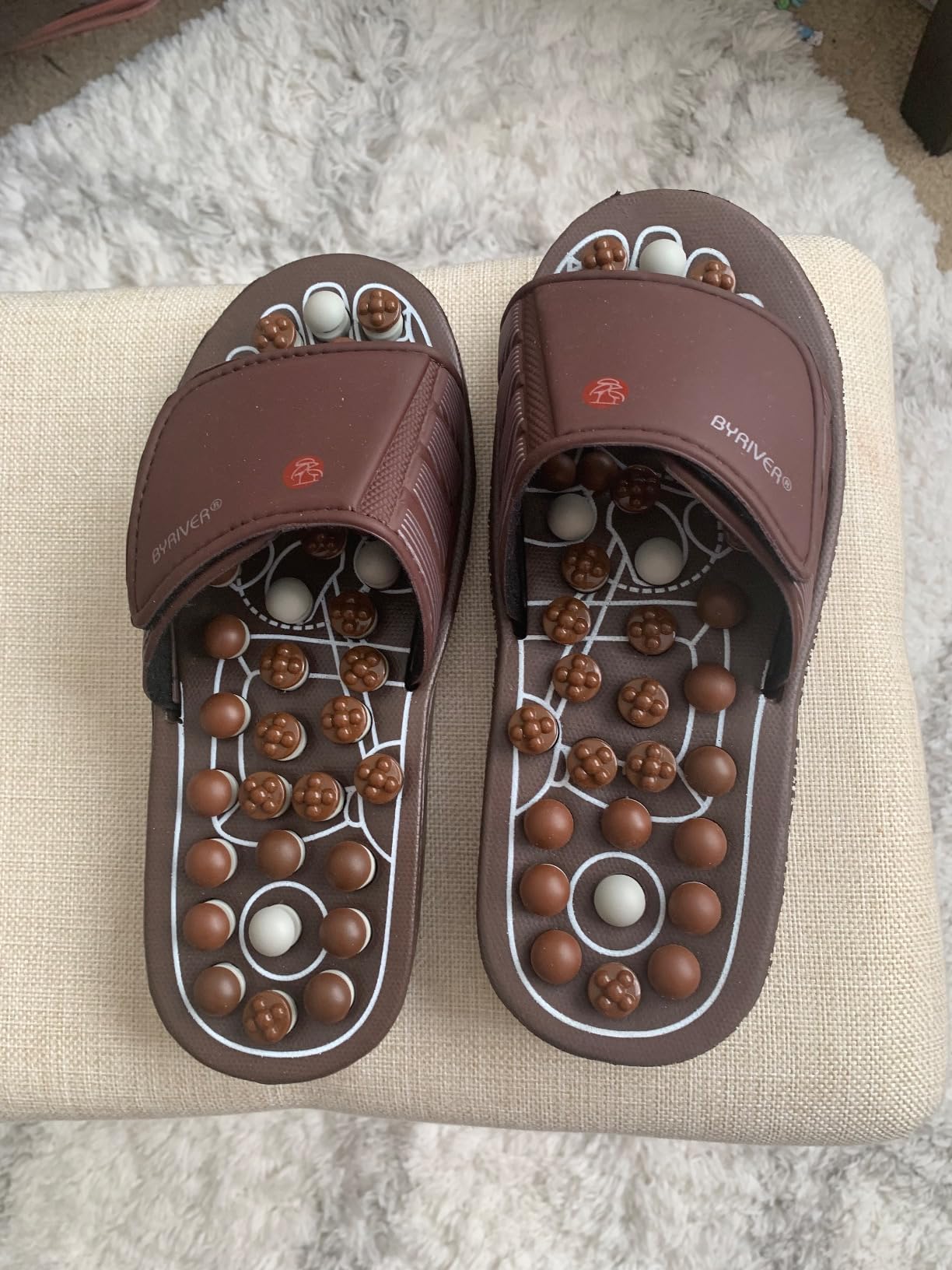 BYRIVER Acupressure Foot Massager Acupoint Stimulation Massage Slippers Shoes Reflexology Sandals Gift for Men Women, Reduce Feet Tension Promote Circulation, Father's Mother's Day Gift(02S) customer photo 1
