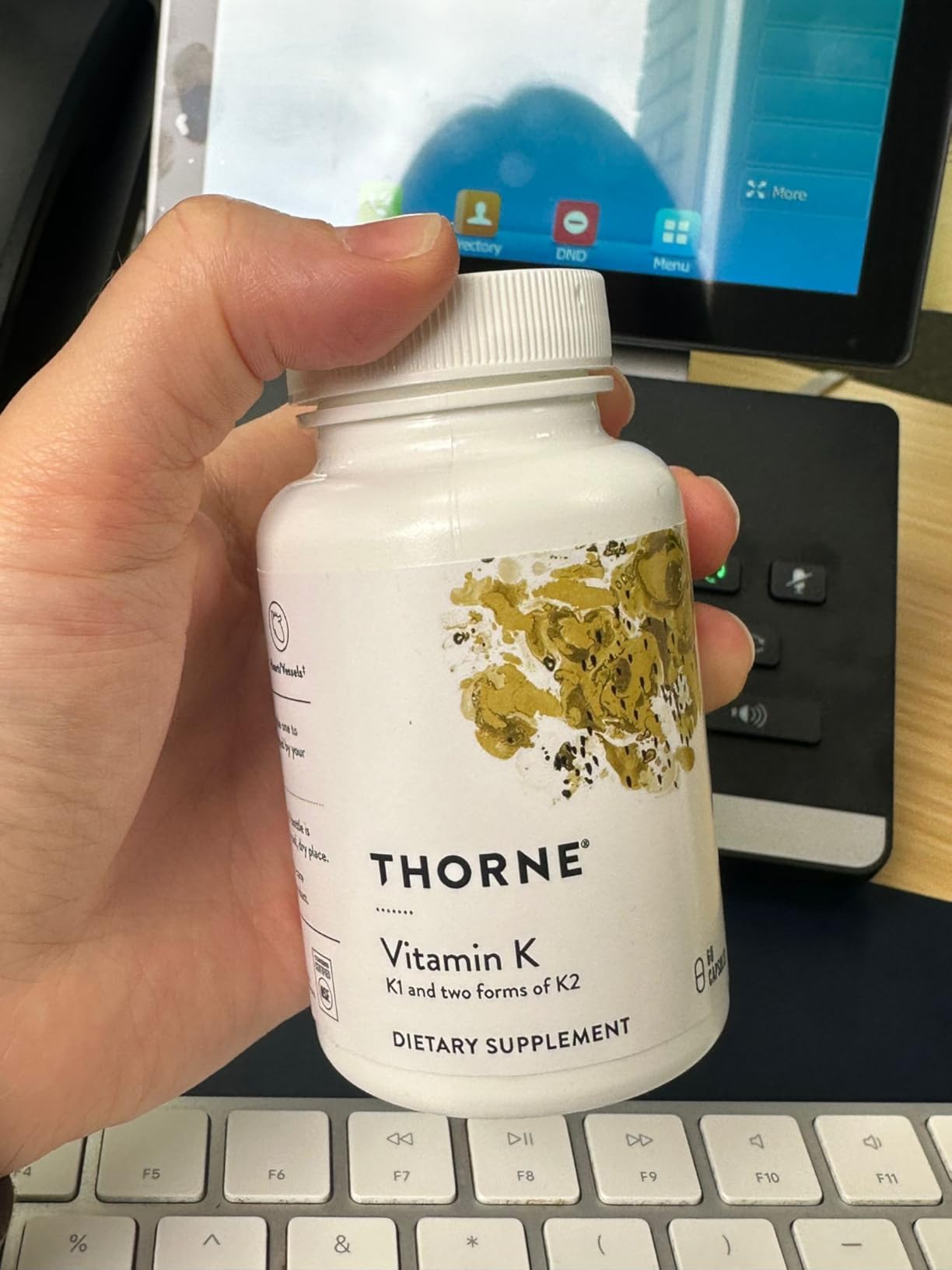 THORNE Vitamin K, Vitamins K1 and K2 (as MK-4 and MK-7), 60 Capsules | Helps Maintain Bone Mineral Density & Supports Healthy Blood Vessels, Gluten, Dairy & Soy-Free, NSF Contents Certified customer photo 1