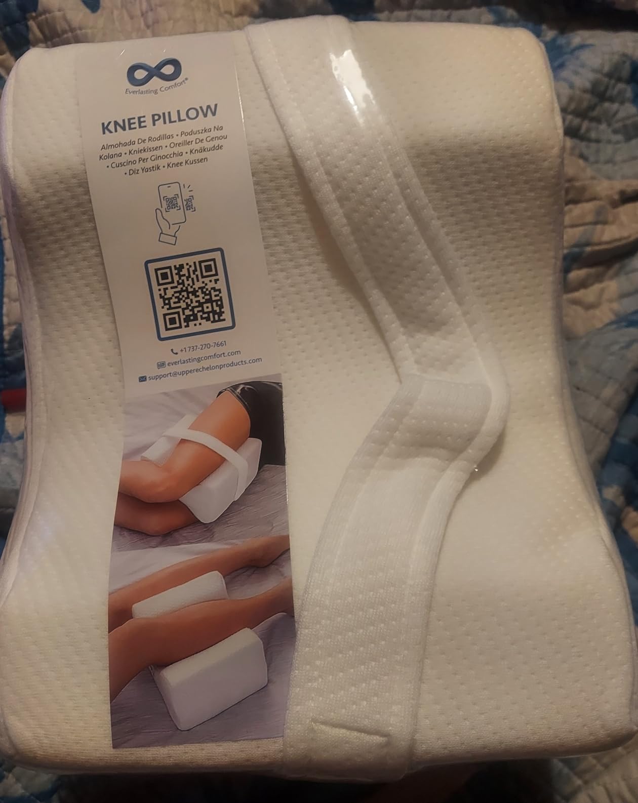 Everlasting Comfort Memory Foam Knee Pillow for Side Sleepers - Sciatica Pain Relief Pillow, Removable Strap Support - Leg Pillows for Sleeping Alignment, Knees, Back & Hip Cushion customer photo 2