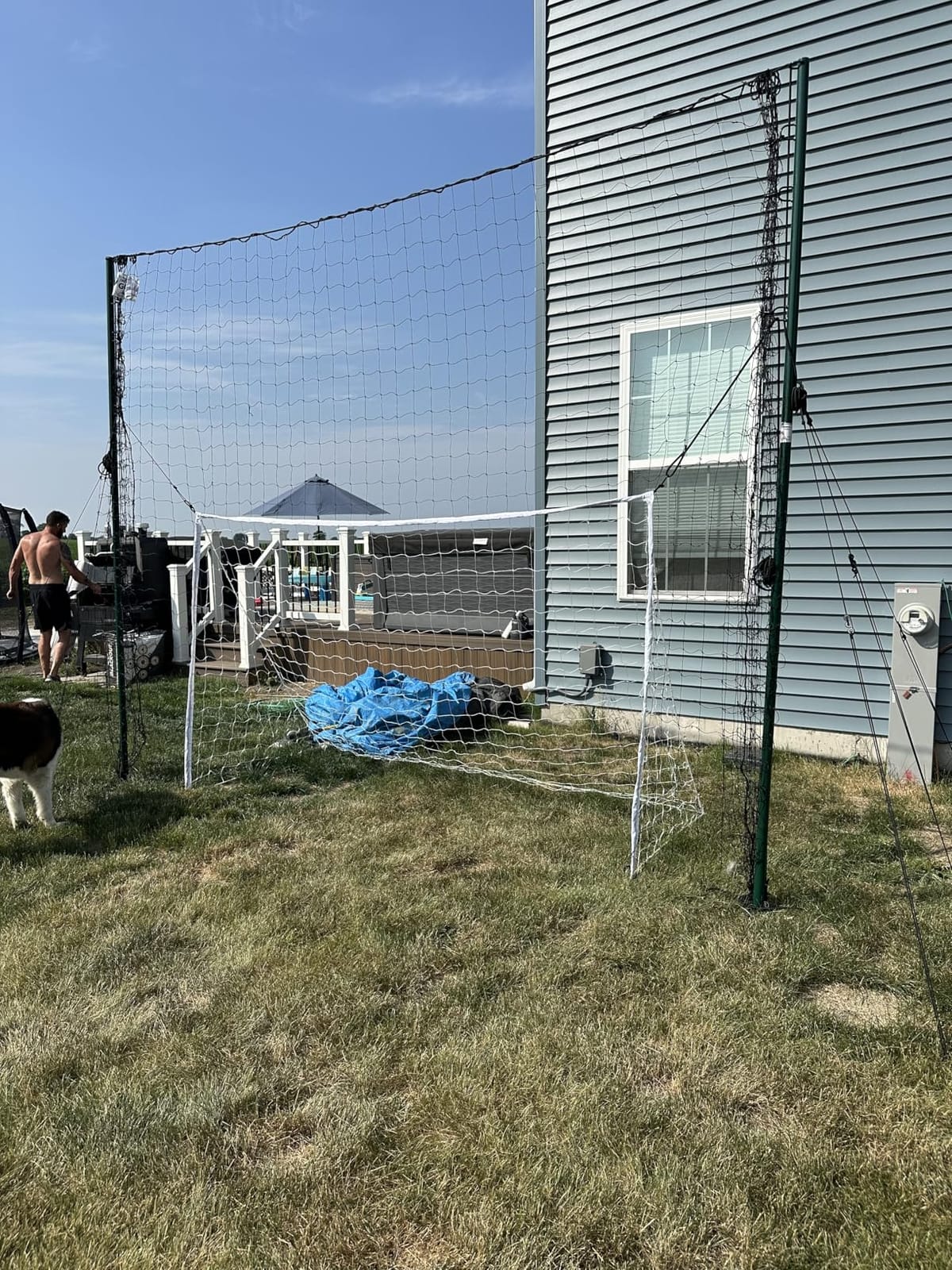 Open Goaaal Soccer Goal, Rebounder and Backstop Net | All-in-one backyard system; continuous shooting practice and missed-shot protection customer photo 1