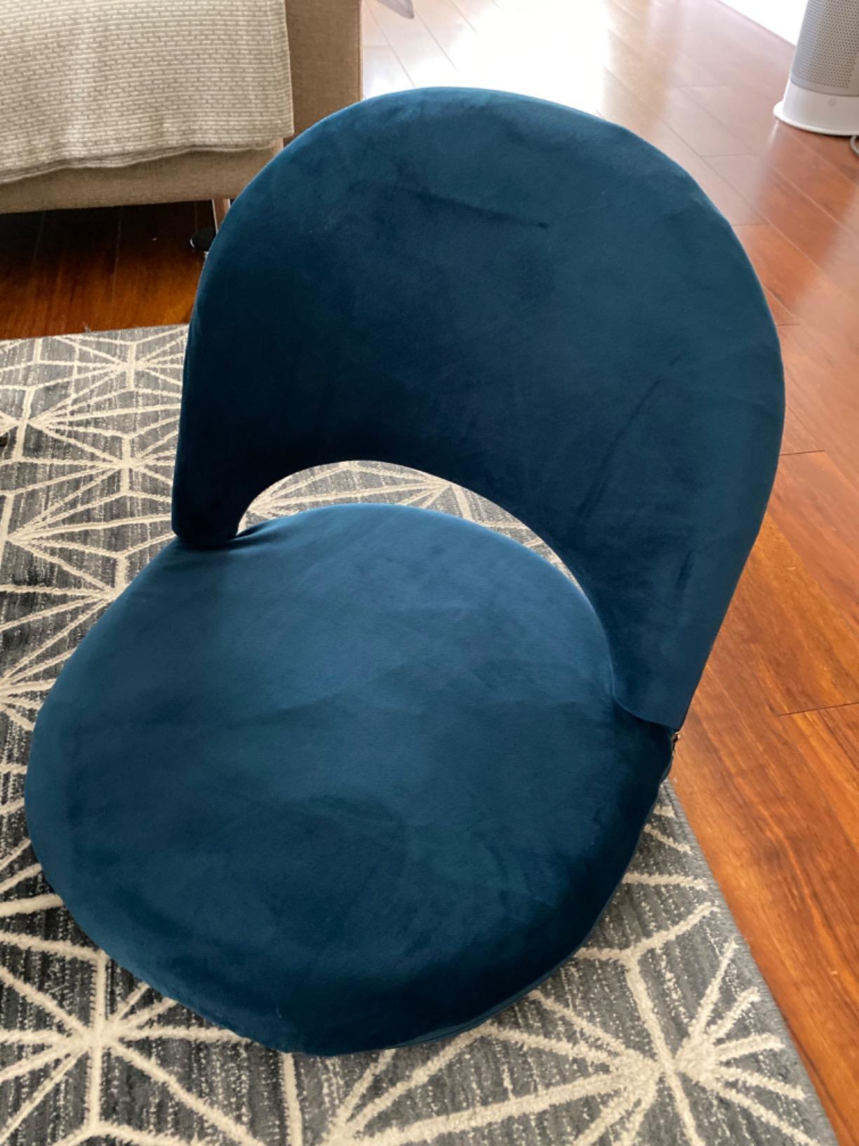 Nnewvante Floor Chair Adjustable Back Support Chair Foldable Meditation Seating Suede-Like Fabric Multiangle Cushioned Recliner Video-Gaming Reading Watching, Navy customer photo 2