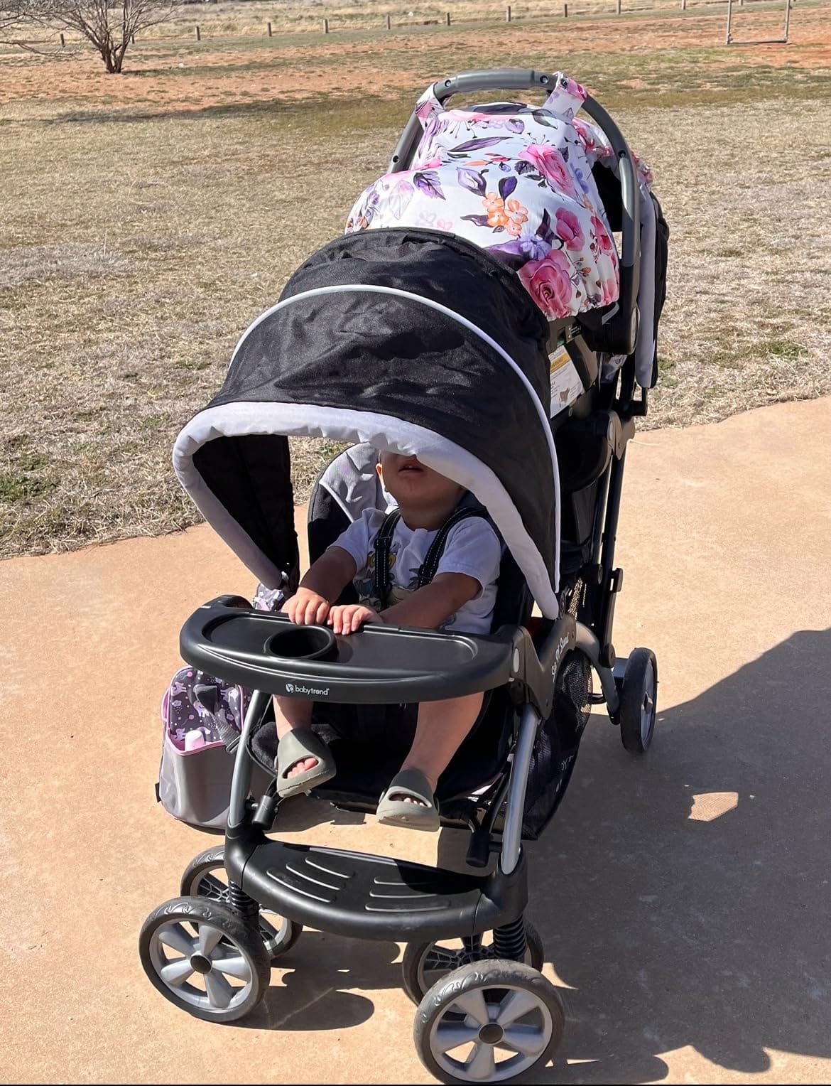 Baby Trend Infant/Toddler Double Stroller & Car Seat Combo, 2 Pc, Stormy | Portable and Lightweight Stroller Duo and Car Seat Travel System Tandem customer photo 1