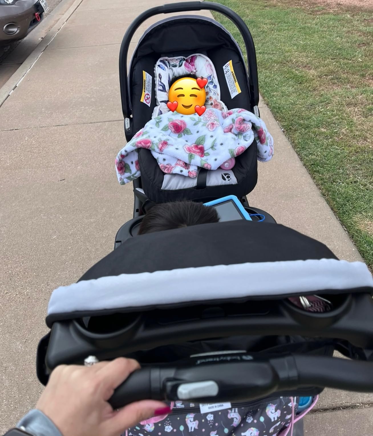 Baby Trend Infant/Toddler Double Stroller & Car Seat Combo, 2 Pc, Stormy | Portable and Lightweight Stroller Duo and Car Seat Travel System Tandem customer photo 2