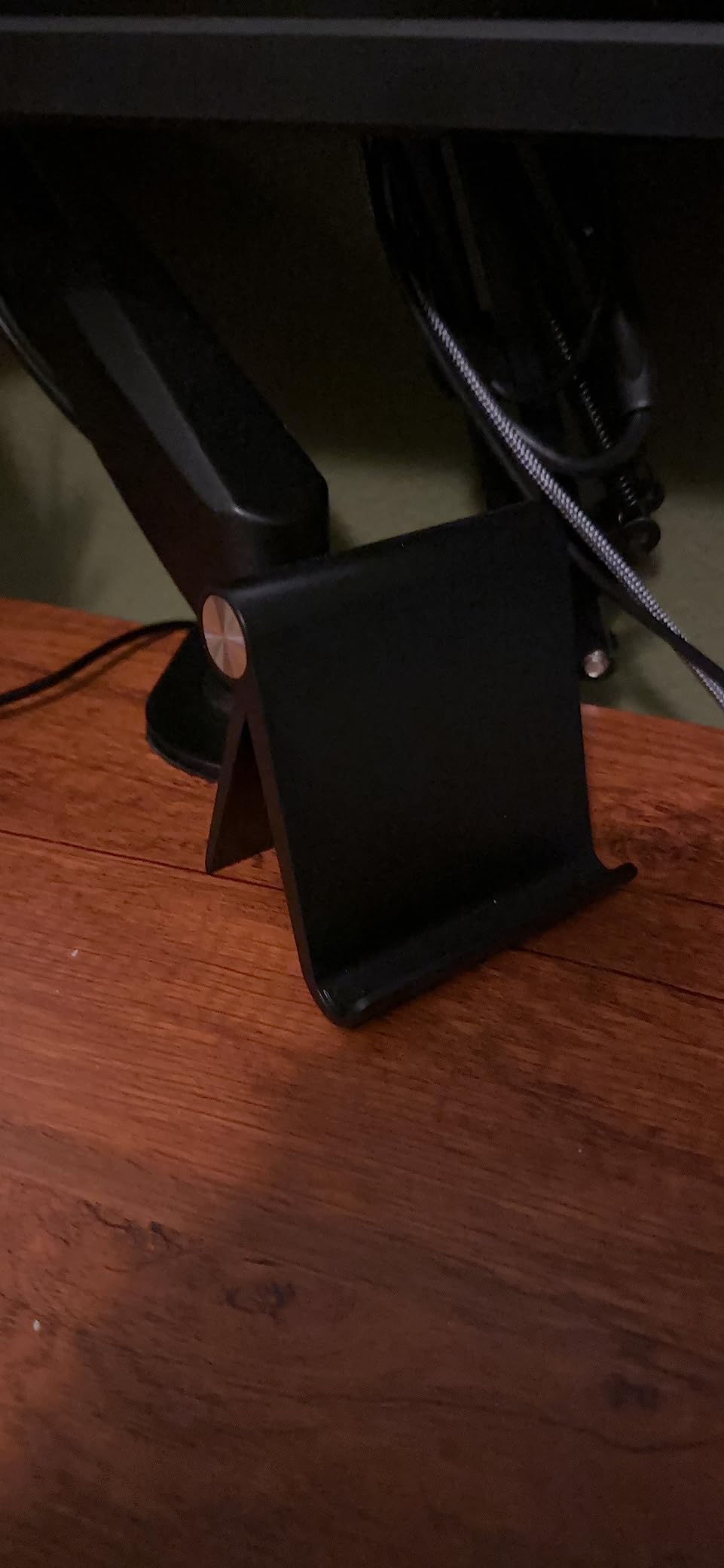 UGREEN Cell Phone Stand Holder for Desk Adjustable Compatible with iPhone 13 12 Pro Max 11 SE XS XR 8 Plus 6 7 Galaxy Note20 S20 S10 S9 S8 Foldable Black customer photo 2