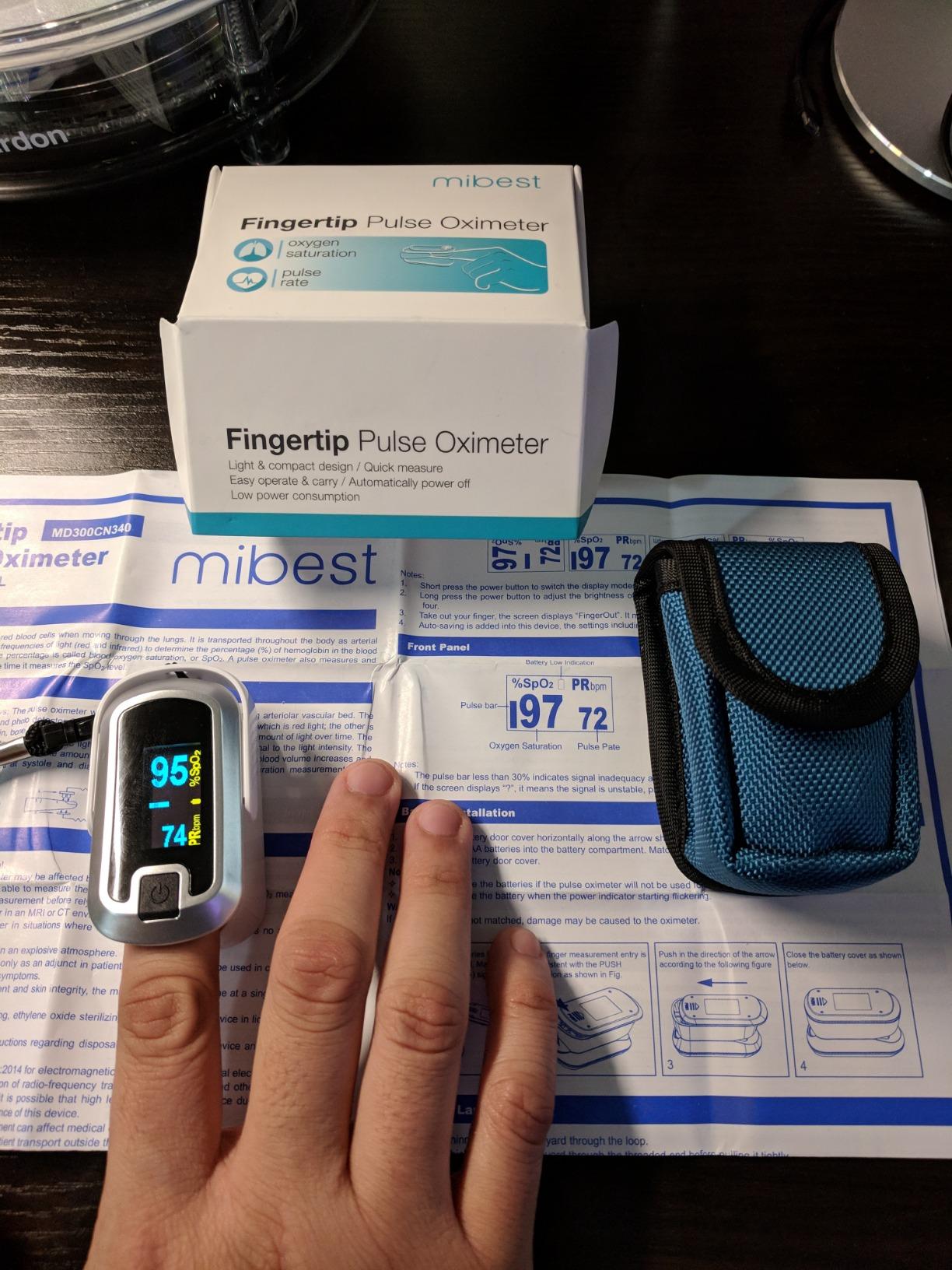 mibest OLED Finger Pulse Oximeter, O2 Meter, Dual Color White/Silver customer photo 2