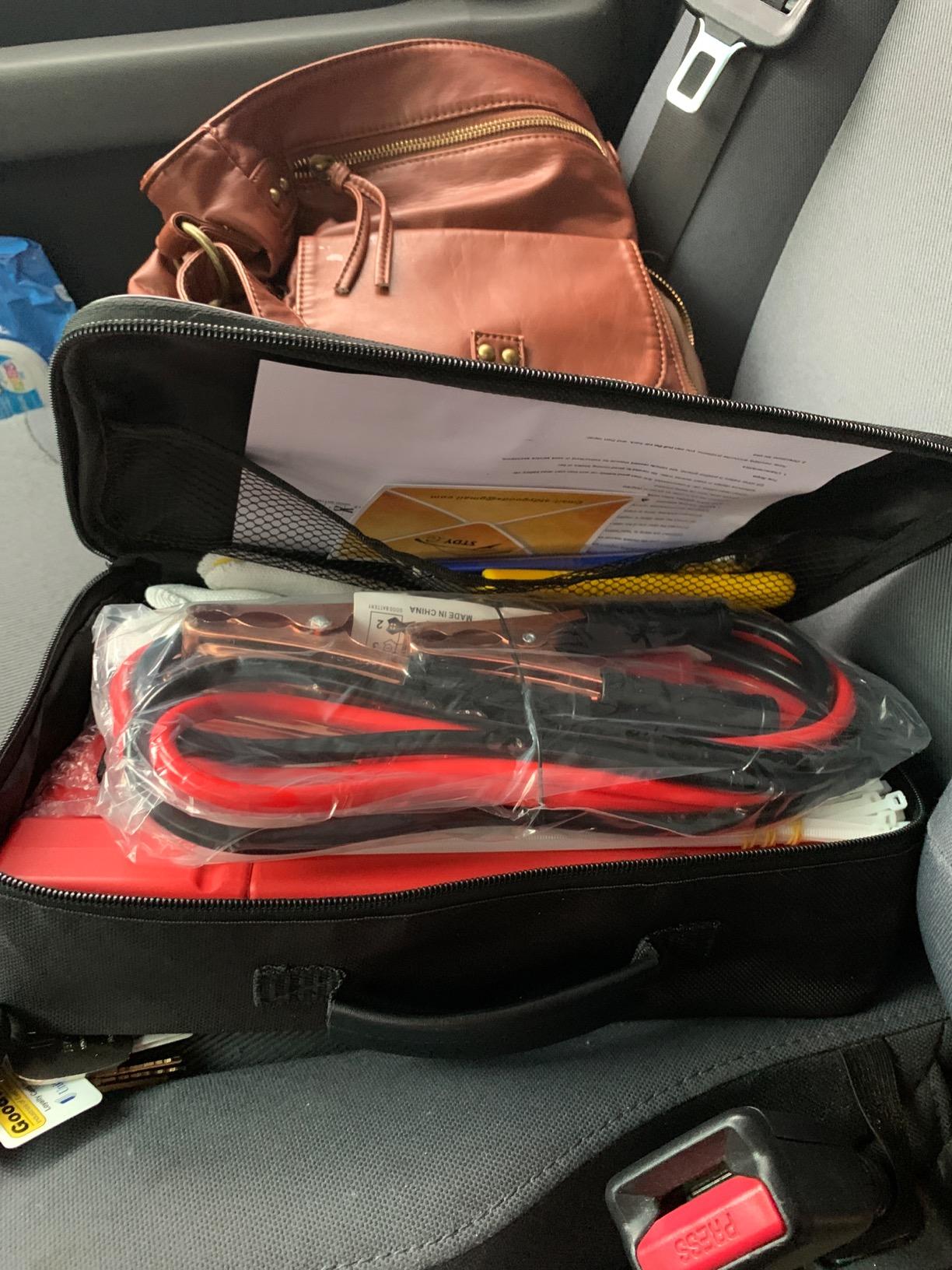 STDY Car Roadside Emergency Kit, Vehicle Auto Safety Kit | with Tow Rope, Tire Pressure Gauge, etc - Truck Road Side Trip Essentials, Automotive Assistance Kit for Men Women customer photo 1