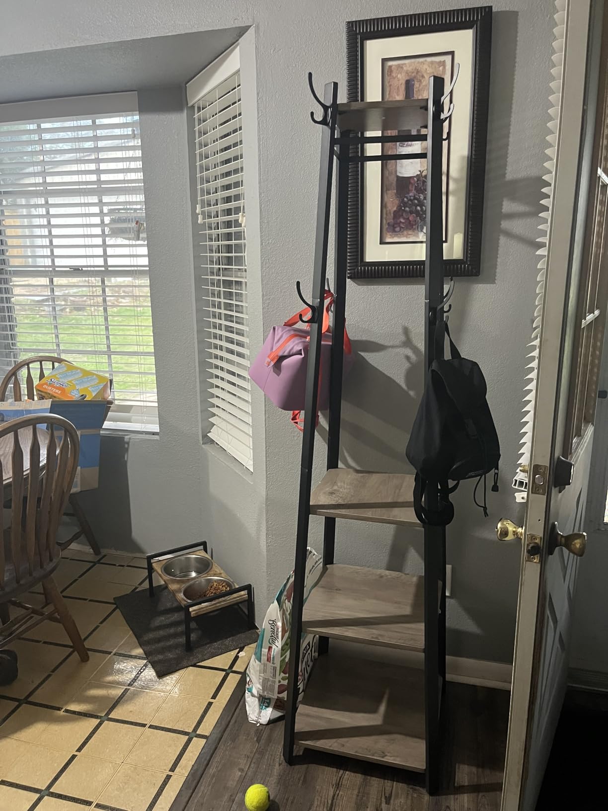 VASAGLE Coat Rack Freestanding, Hall Tree with 2 Shelves | Coat Hanger Stand, for Clothes, Hat, Bag, Contemporary Style, Rustic Brown and Black, COLTEN Collection URCR16BX customer photo 2