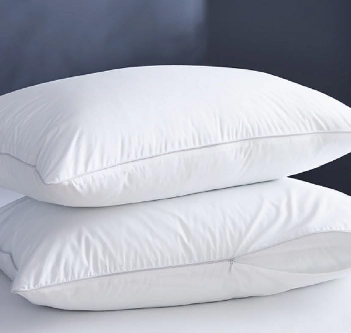 National Allergy Premium 100% Cotton Zippered Pillow Protector - Queen Size - White - 2 Pack - 300 Thread Count - Hypoallergenic Bed Pillowcase with Zipper - Breathable Encasement Cover customer photo 2