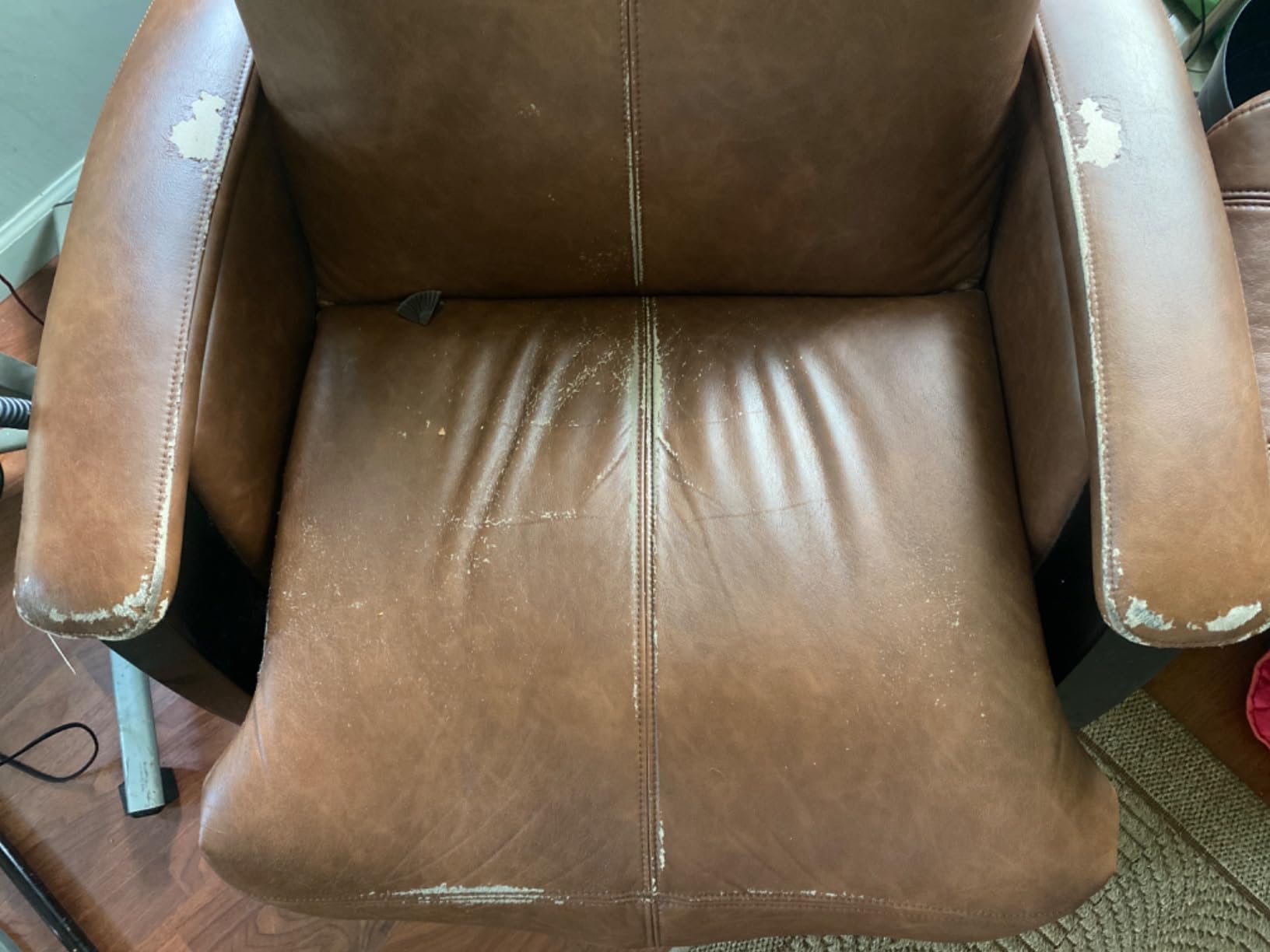 Svago ZGR Plus SV-395 Dual Power Infinite Position Zero Anti Gravity Recliner with Heat and Massage - Cognac Faux Leather, Standard Ground Curbside, Vinyl customer photo 2