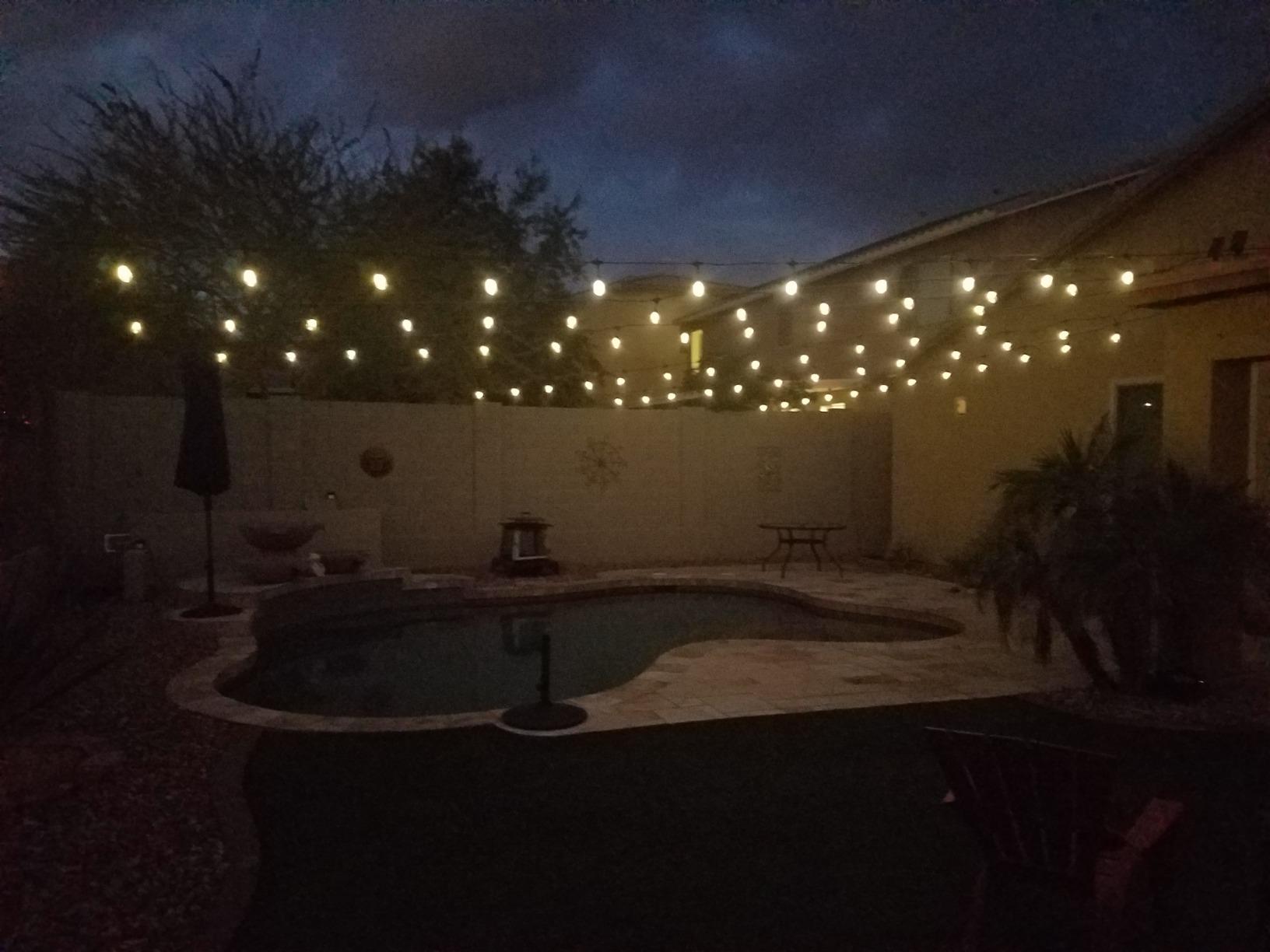 Brightech Ambience Pro Solar Powered Outdoor Patio String Lights - Commercial Grade 27 Ft Waterproof with 12 Edison Bulbs, Shatterproof LED - 2W, Soft White customer photo 2
