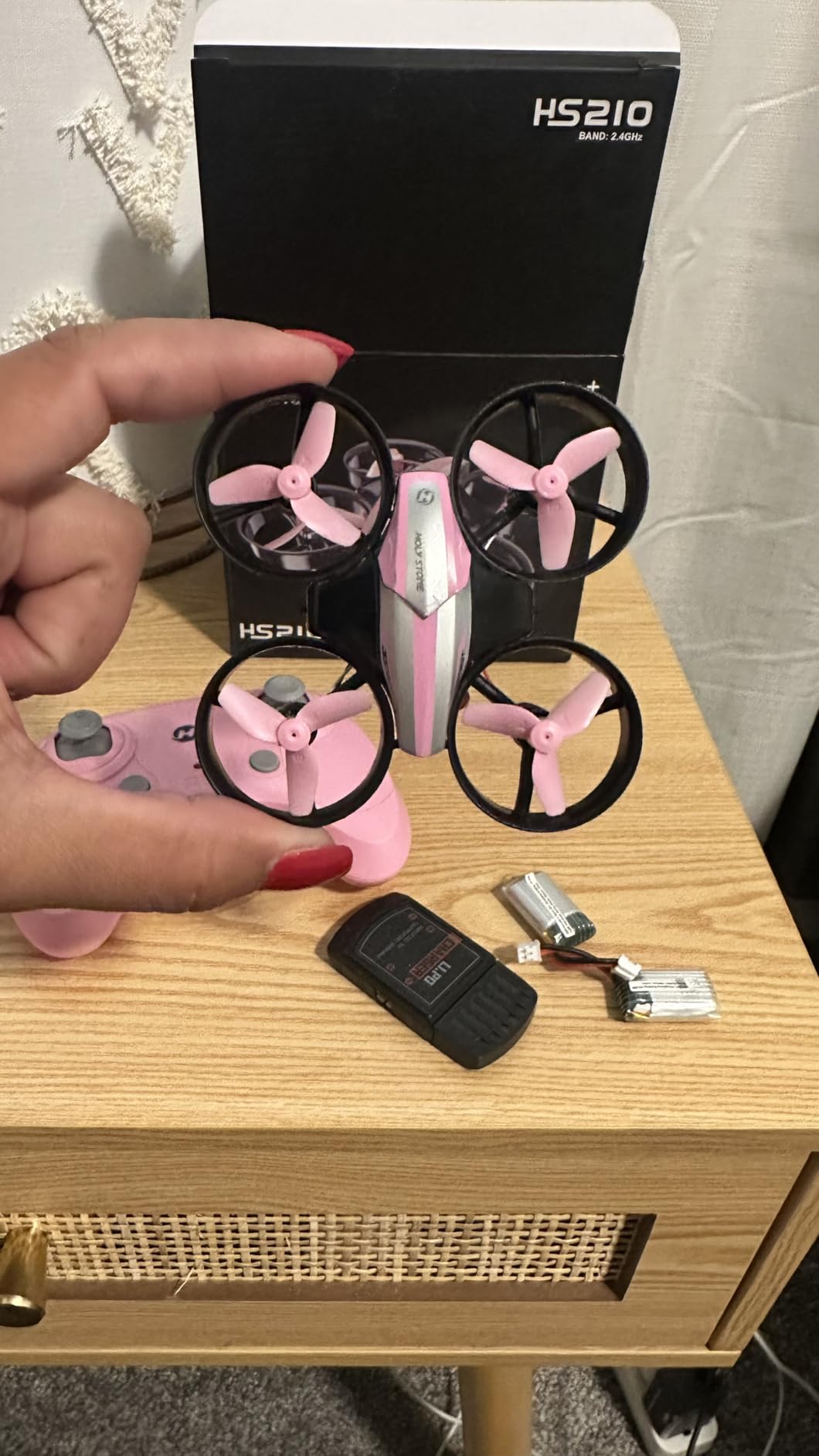 Holy Stone Mini Drone for Kids and Beginners RC Nano Quadcopter Indoor Small Helicopter Plane with Auto Hovering, 3D Flips, Headless Mode and 3 Batteries, Great Gift Toy for Boys and Girls, HS210 Red customer photo 2