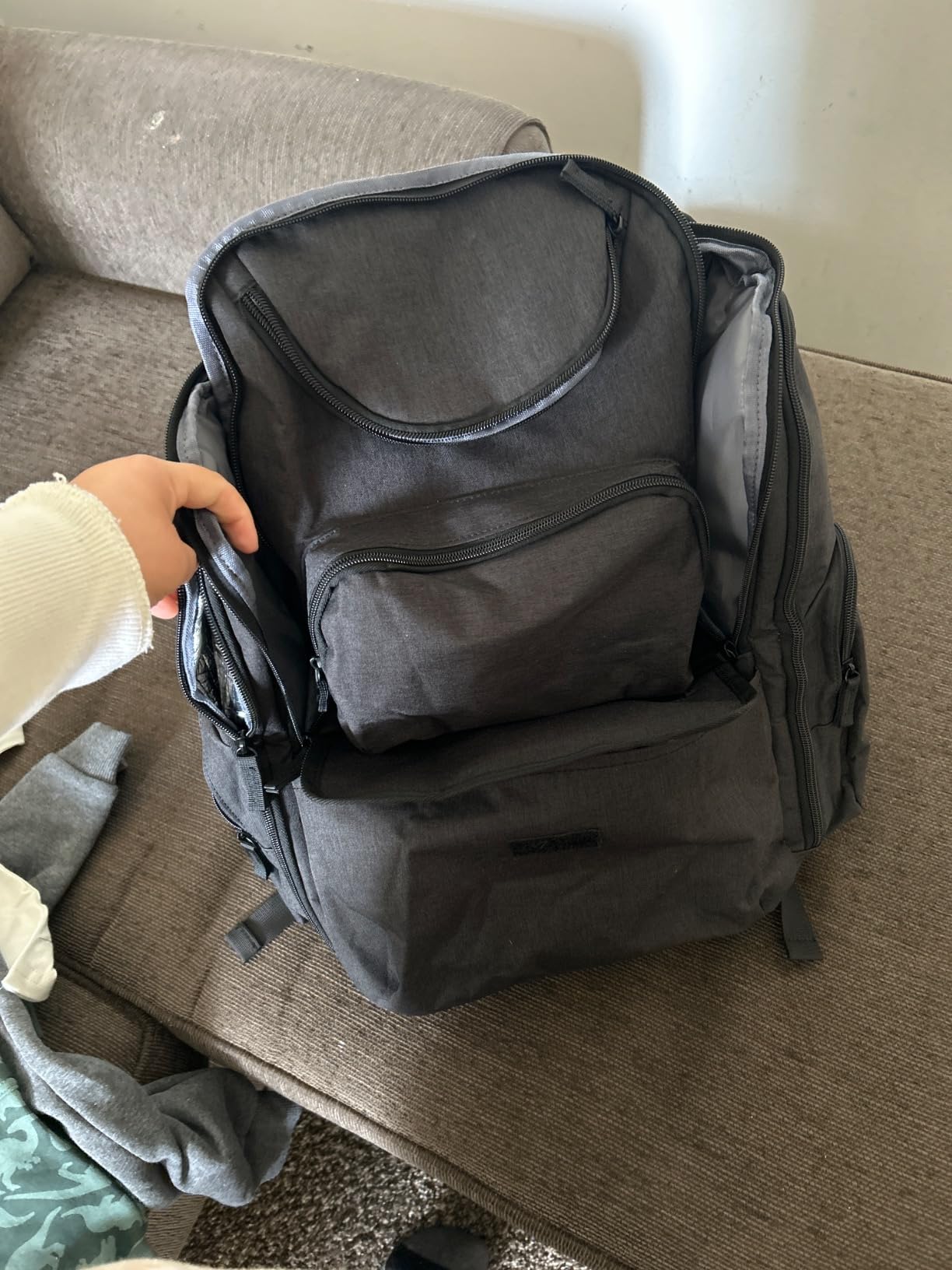 Mancro Diaper Bag Backpack, Dad Diaper Bag with 2 Side Insulated Pockets | Multifunctional Water Resistant Diaper Backpack for Men Women with Stroller Straps, Travel Baby Bag Backpack, Black customer photo 1