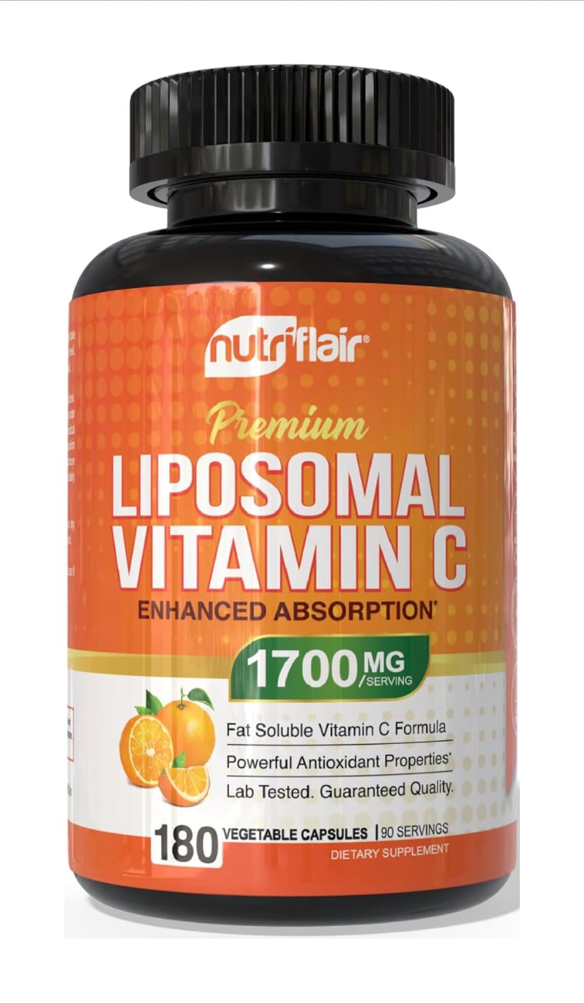 NutriFlair Liposomal Vitamin C 1700mg, 180 Capsules - High Absorption, Fat Soluble VIT C, Higher Bioavailability Immune System Support & Collagen Booster, Non-GMO, Vegan Pills customer photo 2