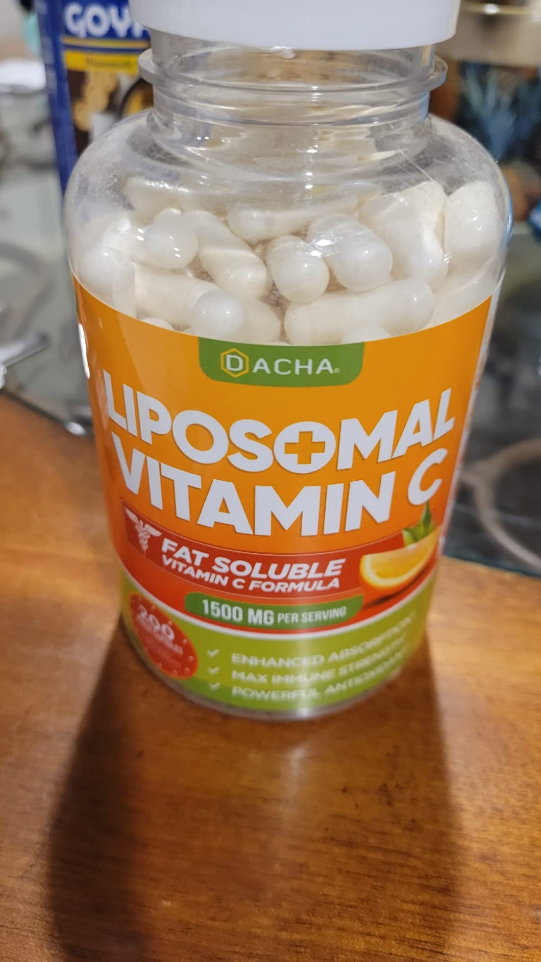 DACHA Natural Liposomal Vitamin C - 1700mg, 200 Capsules, Immune System & Collagen Booster, High Absorption Fat Soluble VIT C, Buffered, Skin Vitamins, Vegetarian, Vegan customer photo 1