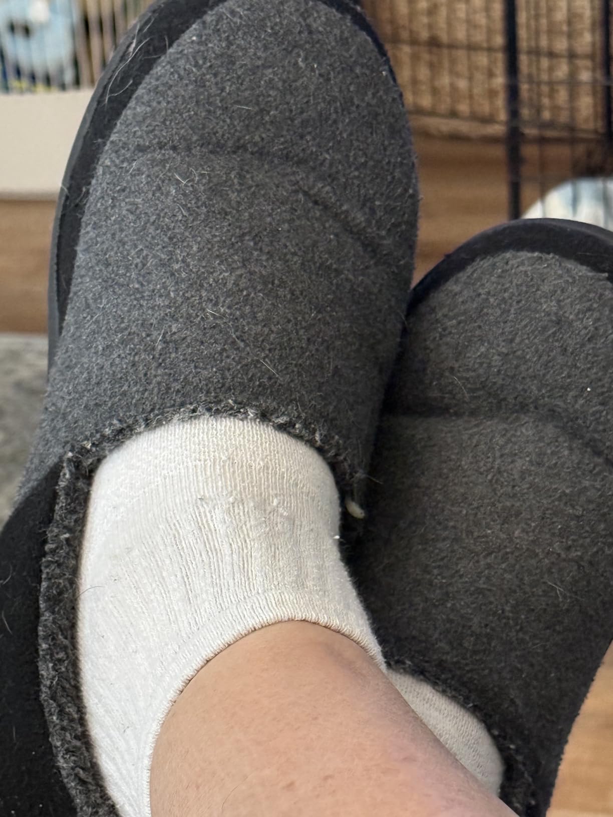 Zigzagger Men's Wool Slippers, Fuzzy Fleece Memory Foam House Shoes customer photo 1