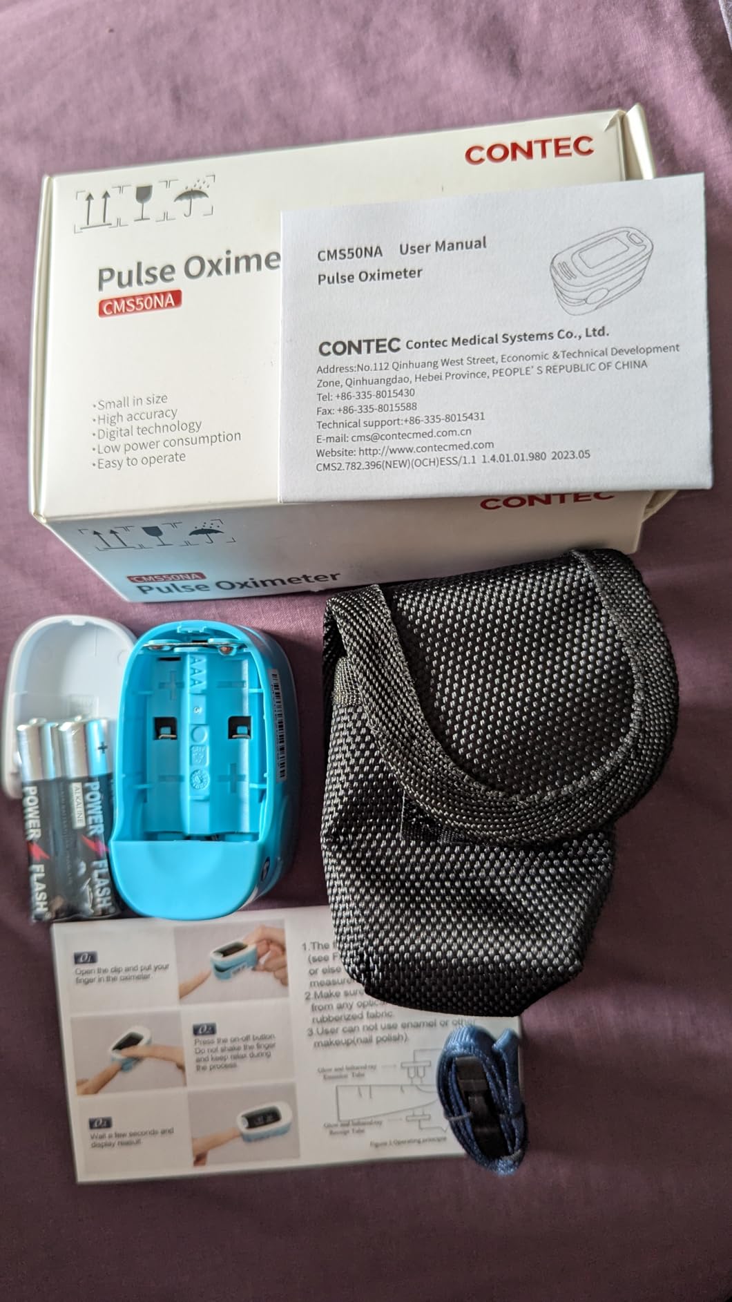 CONTEC Pulse Oximeter, SpO2 & PR Waveform Blood Oxygen Monitor with Lanyard | CMS50DA Clinical Grade customer photo 1