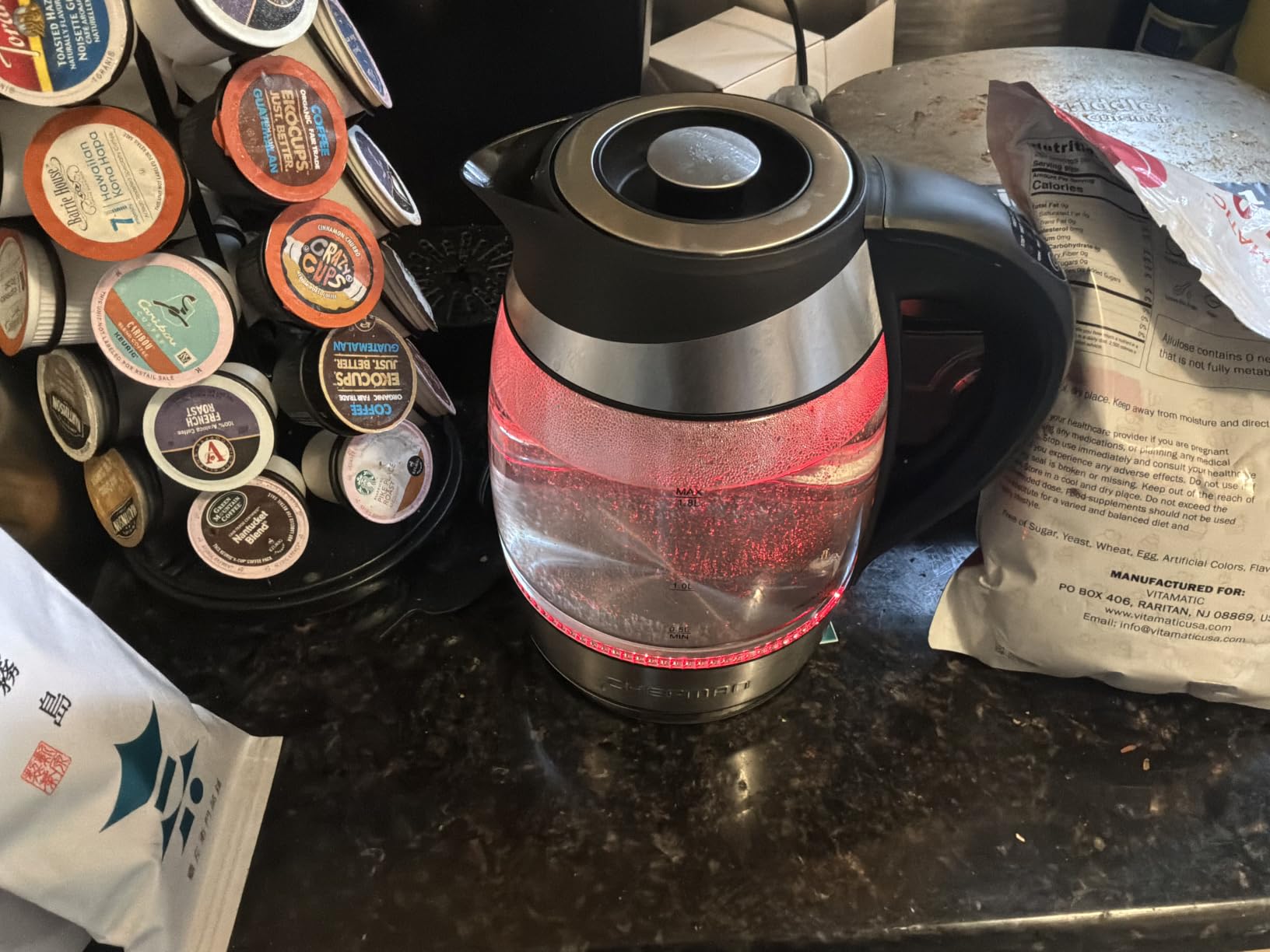 Chefman Electric Kettle with Temperature Control, 5 Presets LED Indicator Lights, Removable Tea Infuser, Glass Tea Kettle & Hot Water Boiler, 360 degree Swivel Base, BPA Free, Stainless Steel, 1.8 Liters customer photo 1