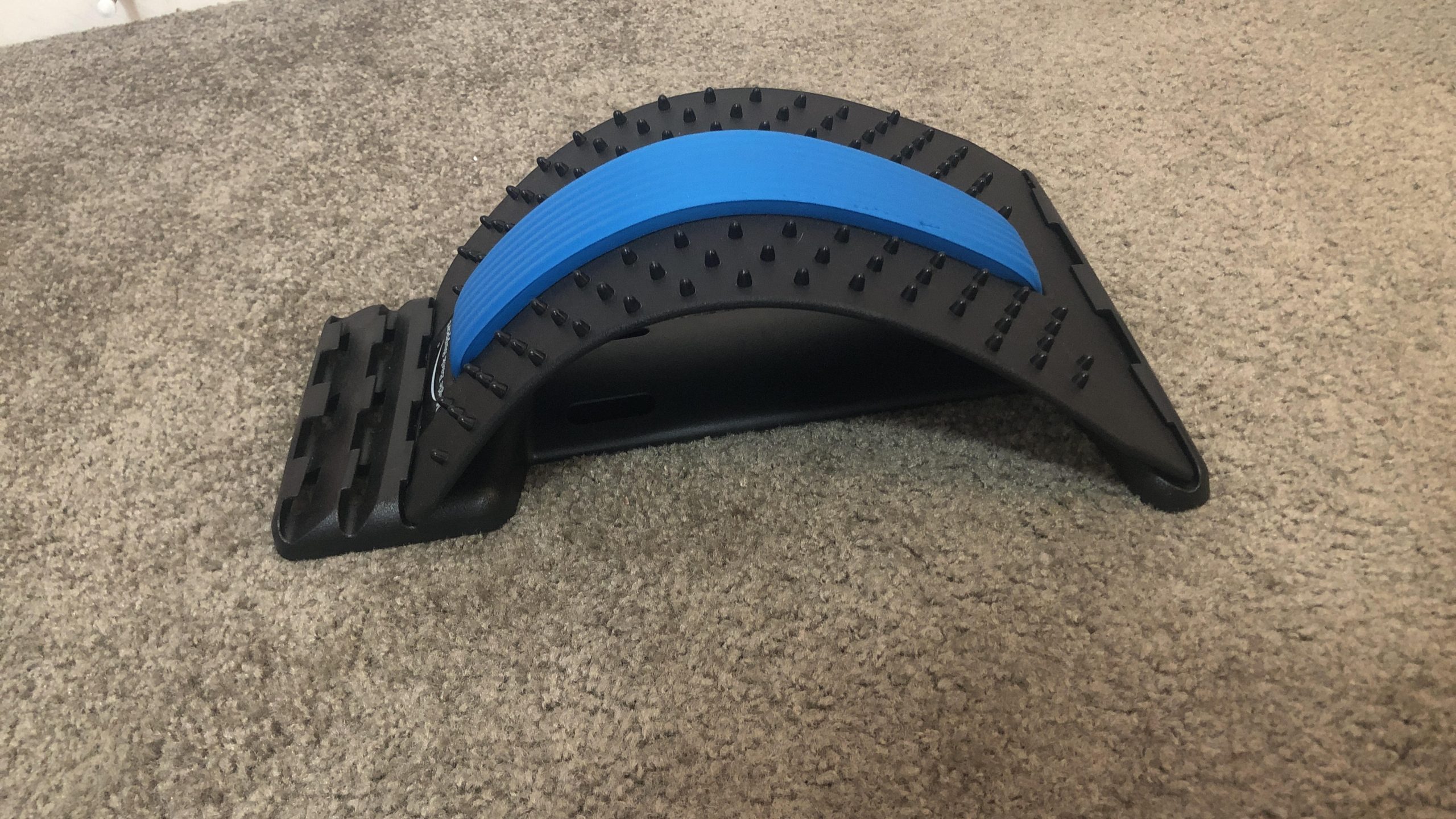 Back Stretching Device,Back Massager for Bed & Chair & Car,Multi-Level Lumbar Support Stretcher Spinal, Lower and Upper Muscle Pain Relief(Black/Blue) customer photo 2
