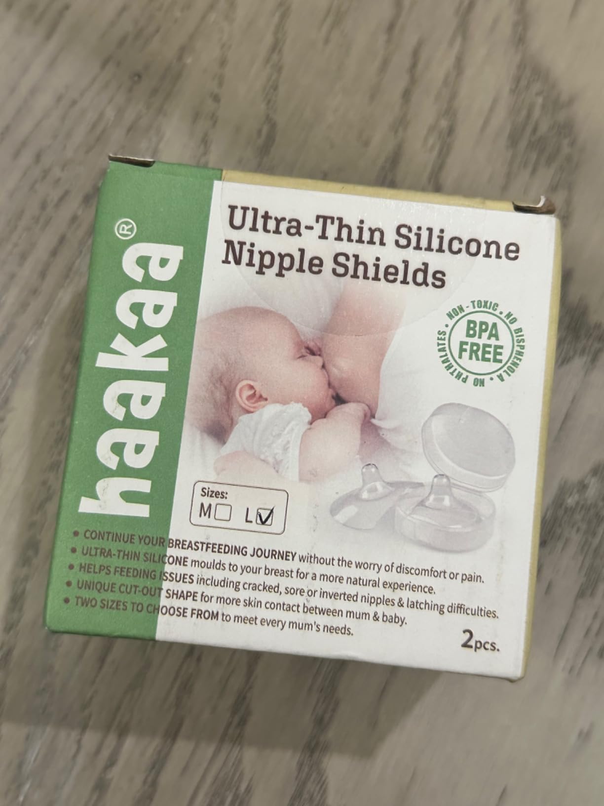 haakaa Nippleshield Silicone Nipple Shields for Breastfeeding with Carry Case Ultra-Thin Super-Soft (18mm, 2pk) customer photo 2
