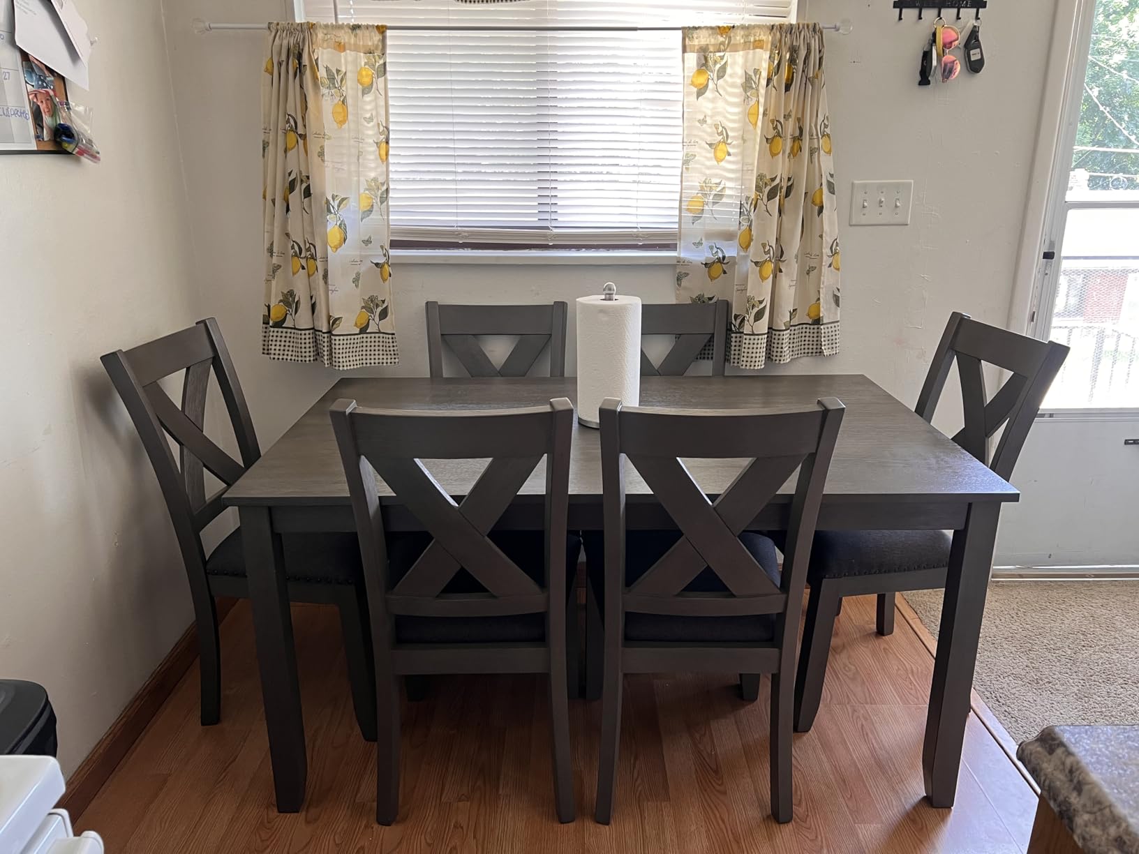Signature Design by Ashley Skempton 7-Piece Dining Table Set for 6, Solid Wood, Cushioned Polyester Seating, Two-tone Finish customer photo 1