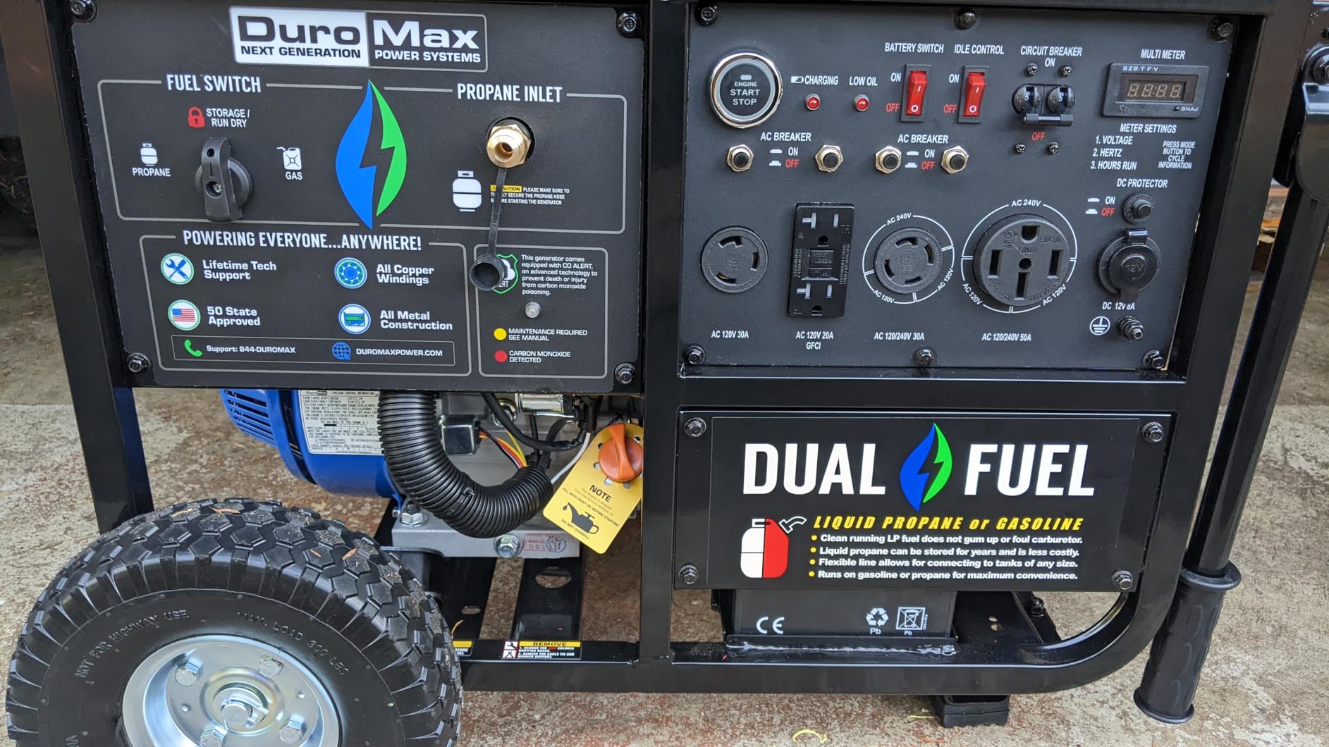 DuroMax XP13000EH 13,000-Watt Dual Fuel Portable Generator - Gas & Propane, Electric Start, Whole Home Backup Power, Transfer Switch Ready, RV & Emergency Ready customer photo 1