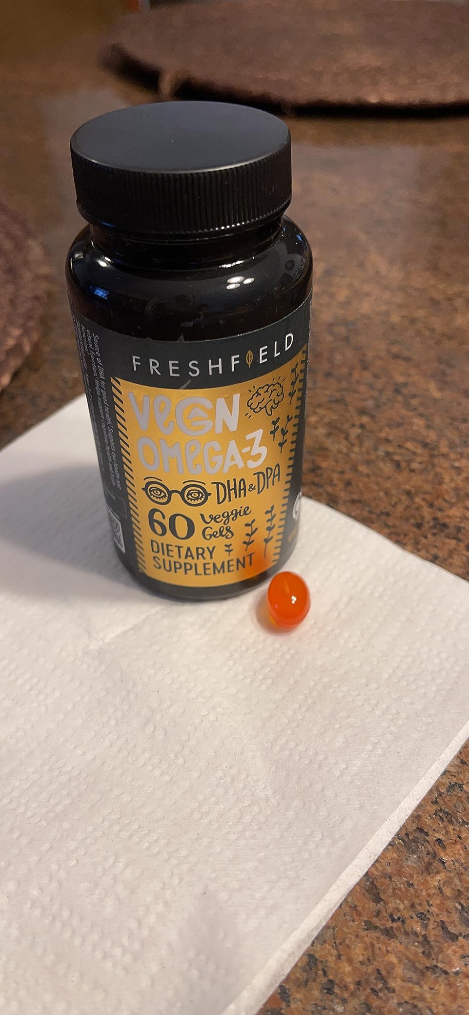 Freshfield Vegan Omega 3, Algae (Algal) Oil, Fish Oil Free Company, Third Party Tested, Carrageenan Free, DHA Supplement w/DPA, Plant Based Omega. Supports Heart, Brain, Joint Health. Lemon Scent customer photo 2
