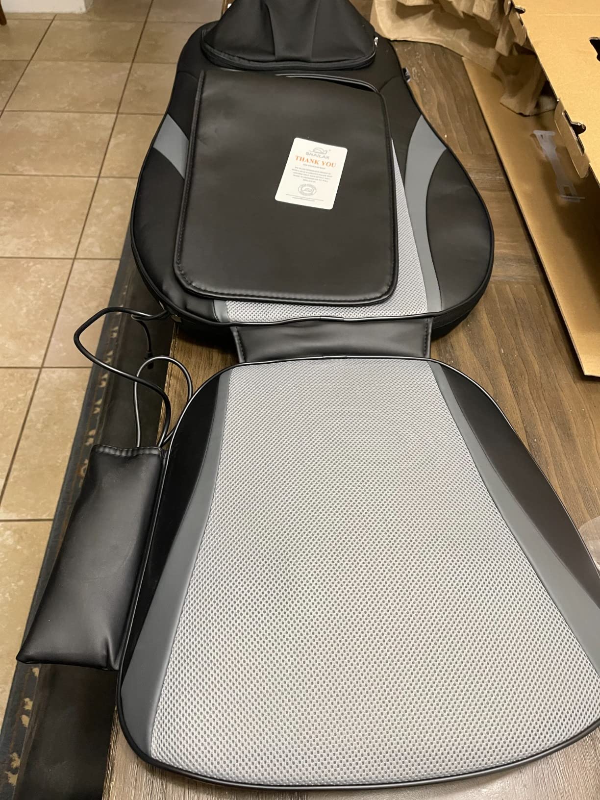 Snailax Shiatsu Back Massager with Heat -Deep Kneading Massage Chair Pad with Adjustable Intensity, Shiatsu Chair Massager to Relax Full Body Muscle, Gift for Parents Friend Lover customer photo 1