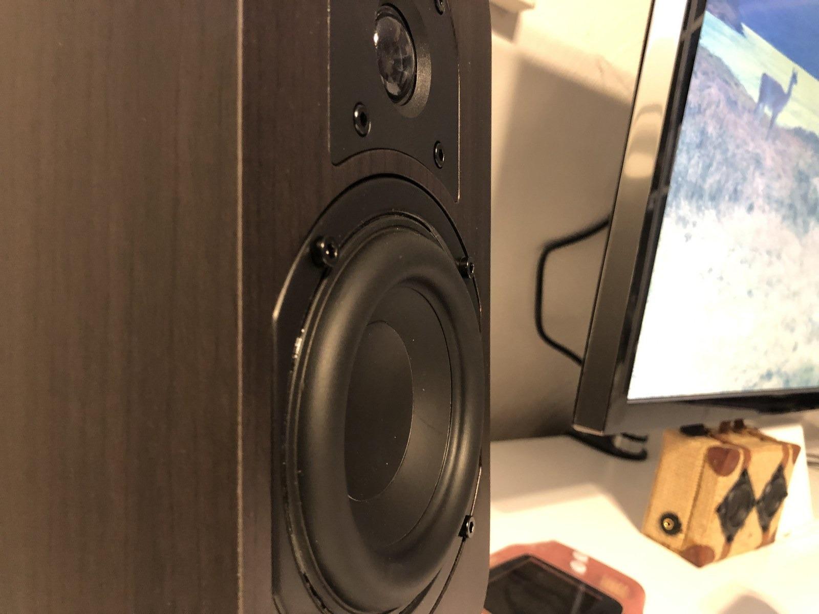 Micca RB42 Reference 2-Way Passive Bookshelf Speakers, Stereo Pair, Walnut - Amplifier Required, Long-Throw 4-Inch Woofers, 0.75-Inch Silk-Dome Tweeter, Desktop, Home Theater, Surround Sound customer photo 2