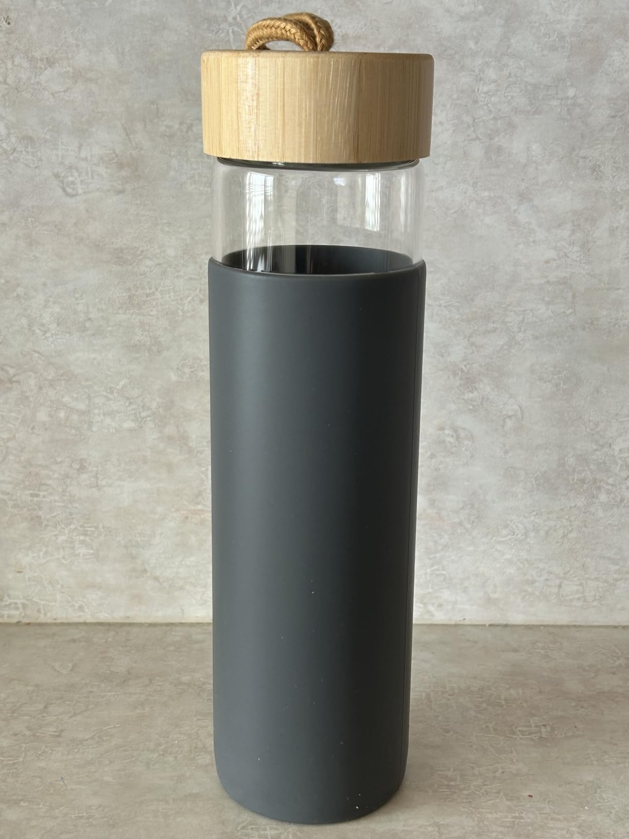 20 Oz Borosilicate Glass Water Bottles with Silicone Sleeve BPA Free, Dishwasher Safe - Reusable Clear Glass Drinking with Leak Proof Bamboo Lid | Perfect Gym Water Bottles for Men & Women customer photo 2
