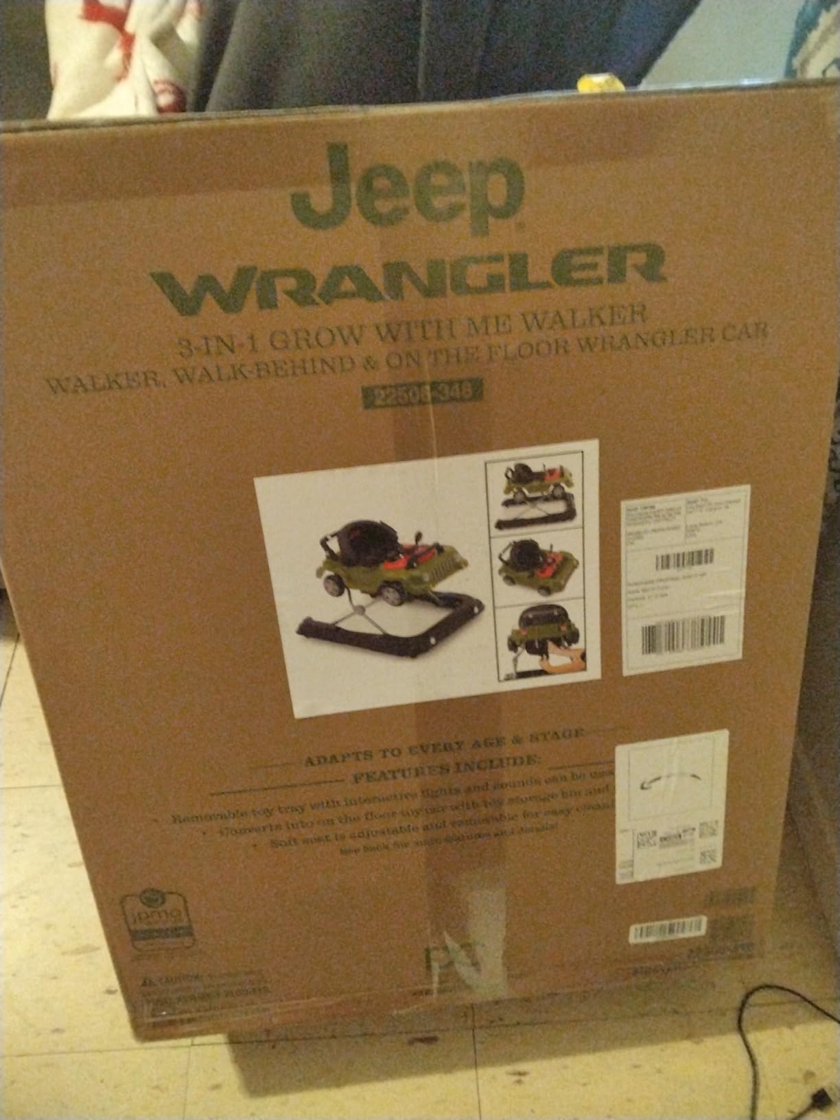 Jeep Classic Wrangler 3-in-1 Grow With Me Activity Walker - Features Music, Lights, Removable Play Tray, Push Walker Mode, Converts into Rolling Car Toy, Anniversary Green customer photo 1