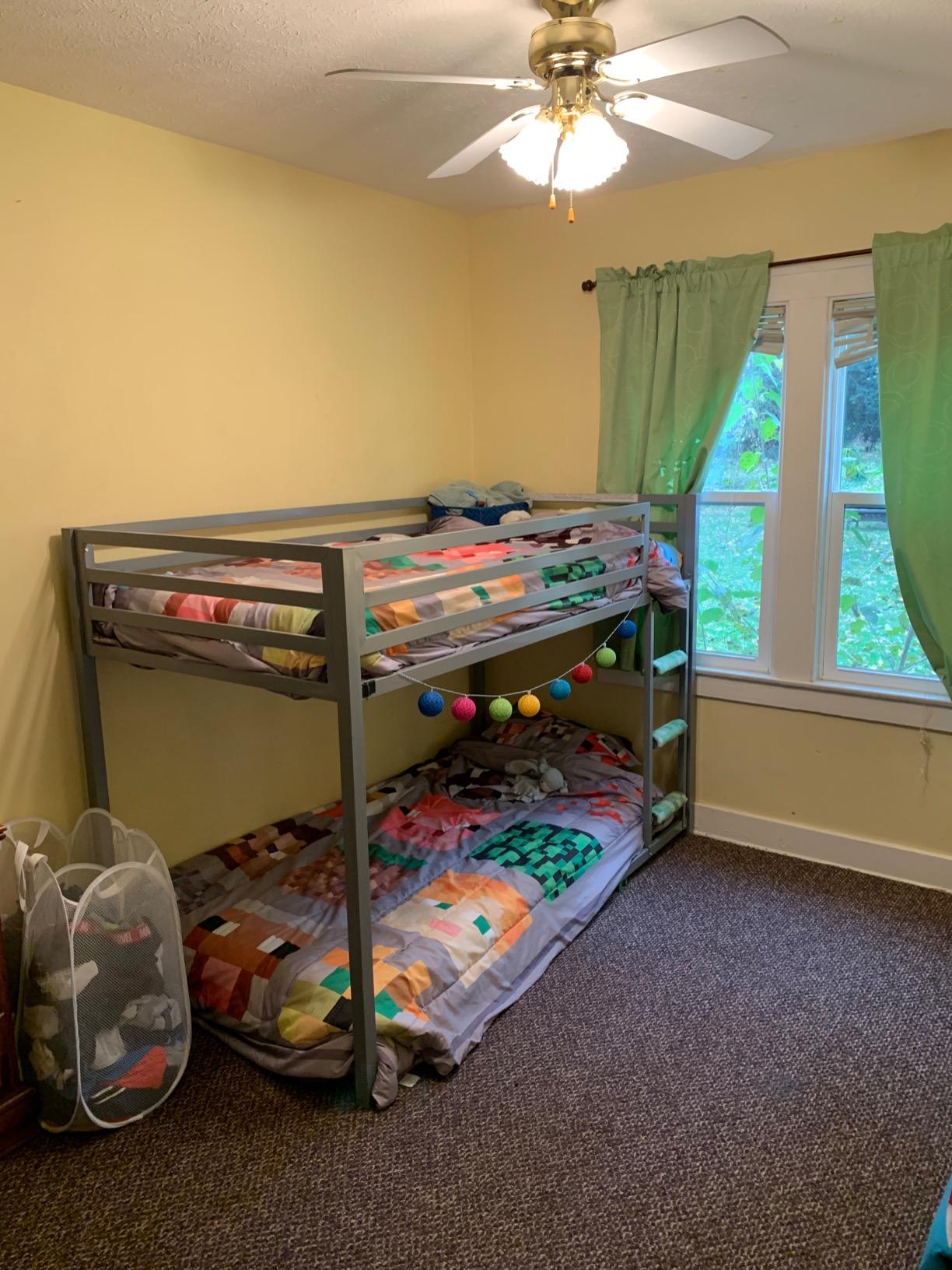 DHP Miles Low Metal Bunk Bed Frame for Kids, With Built-in Ladder, High Guardrail and Metal Slats, Floor Bed Bottom Bunk, No Boxspring Required, For Small Spaces, Twin-Over-Twin, Silver customer photo 2