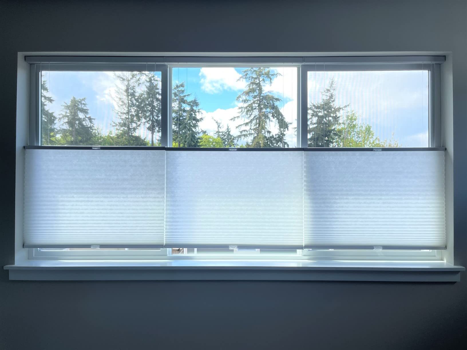BlindsAvenue Cordless TDBU Cellular Shade, White, 35
