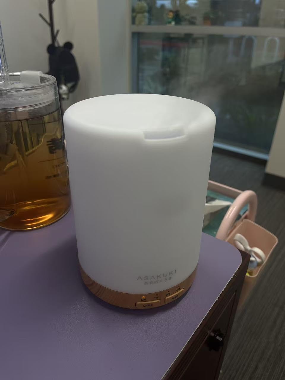 ASAKUKI Essential Oil Diffuser for Home 300 ml Quiet | Automatic Shut-Off, Aromatherapy Diffuser, 7 LED Lights for Living Room, Kitchen, Bedroom, Hotel - Light Brown customer photo 1