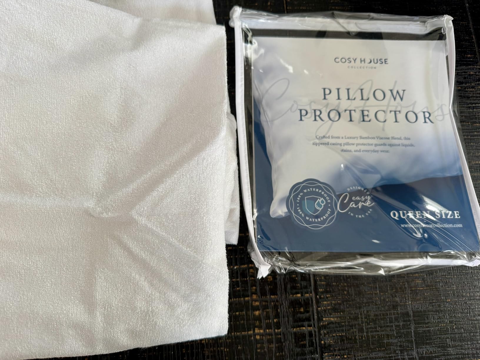 Cosy House Collection Luxury Zippered Pillow Protector - 100% Waterproof Rayon Derived from Bamboo - Noiseless Comfort & Cooling Set of 2 (Queen) customer photo 1