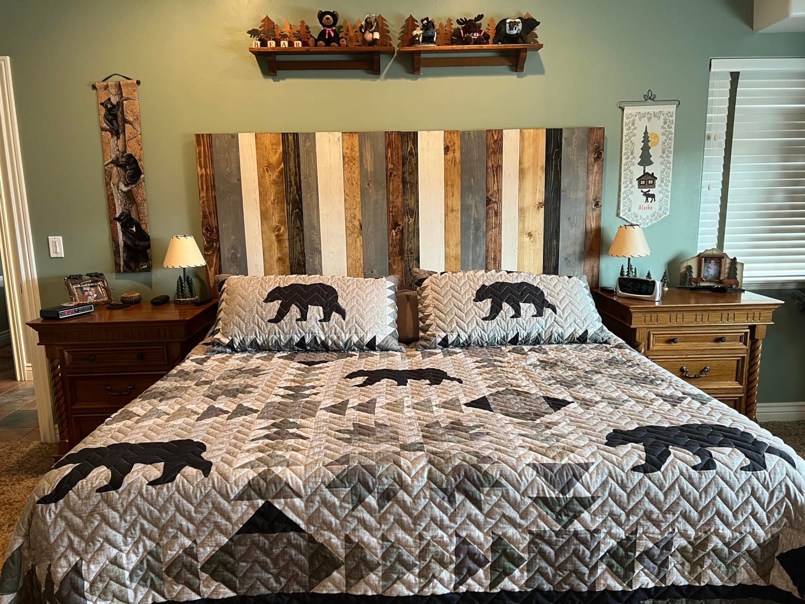 Barn Walls Queen Headboard - Blue Powderwash Multi-Tonal Solid Wood Panels | French Cleat Wall Mount, Compatible with Adjustable Beds, Built to Last, Made in America customer photo 2