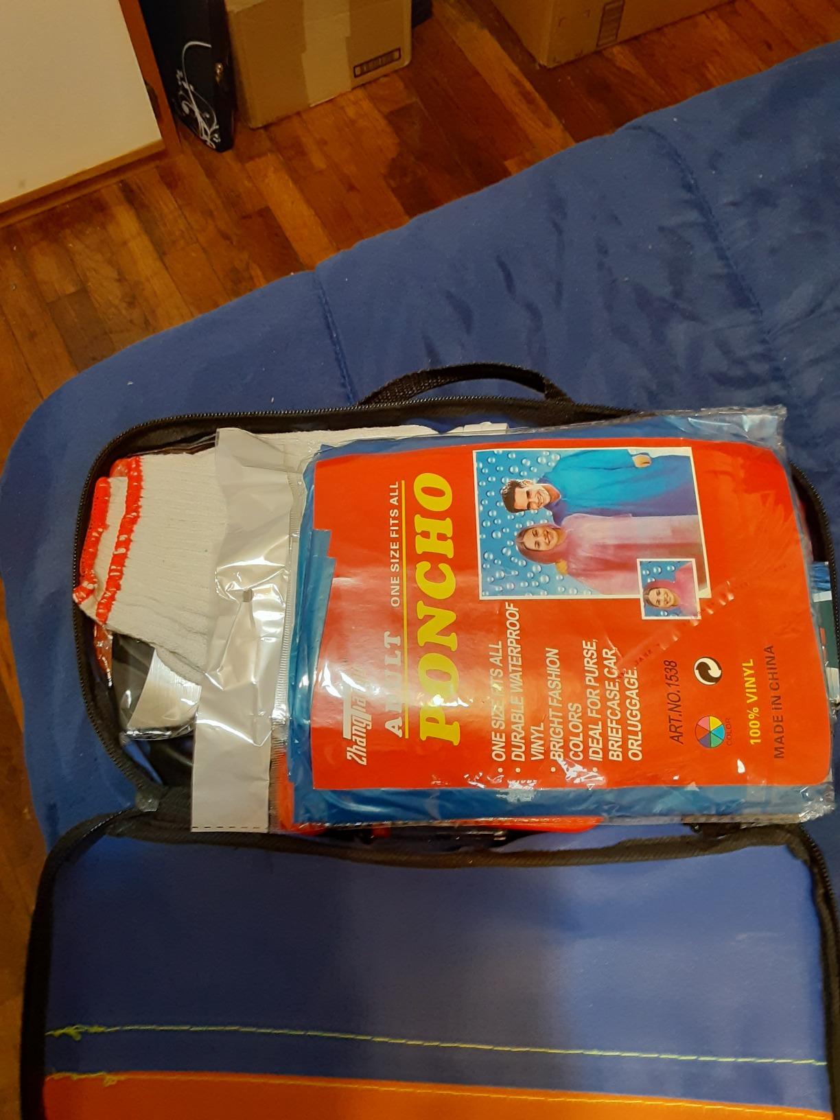 Car Roadside Emergency Kit, Auto Vehicle Truck Safety Emergency Road Side Assistance Kits with Jumper Cables, Safety Hammer, Reflective Warning Triangle, Tire Pressure Gauge, Tow Rope, etc customer photo 2