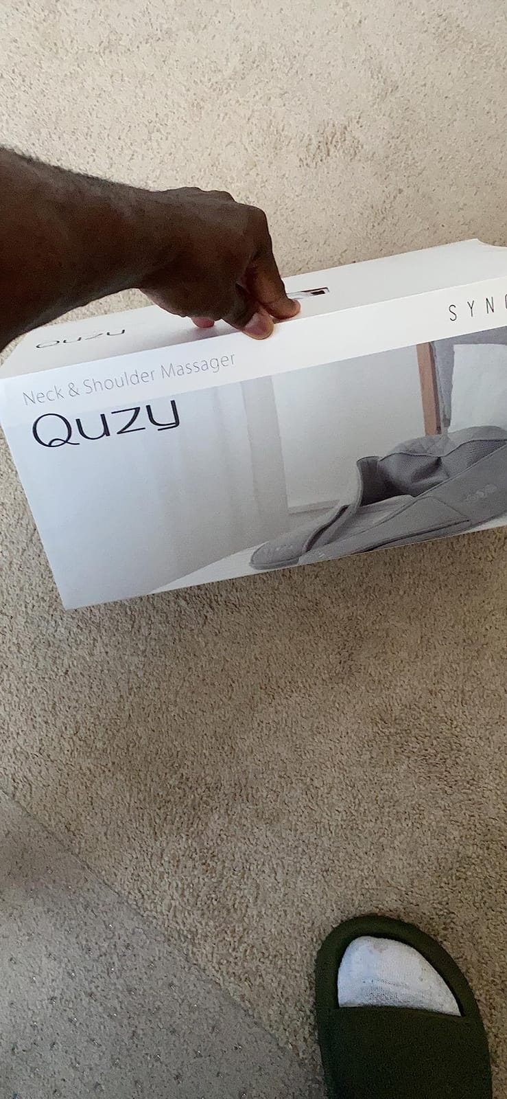SYNCA Wellness Quzy Premium Neck and Shoulder Massager - Portable, Deep Kneading Massaging with Infrared Heat, Adjustable Speeds for Pain Relief, Ultimate Ease of Use, Quality customer photo 1