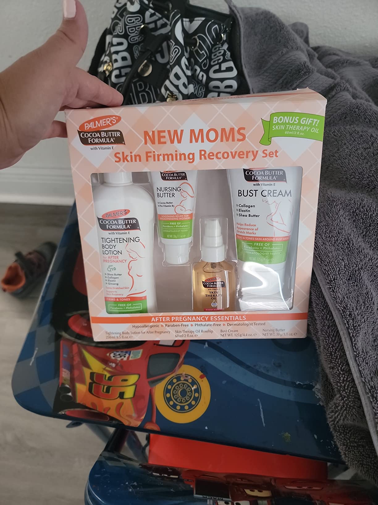Palmer's Postpartum Essentials Cocoa Butter Formula Skin Care Kit (4 Piece) | Includes Firming Lotion, Nursing Butter, Bust Cream & Skin Therapy Oil customer photo 1
