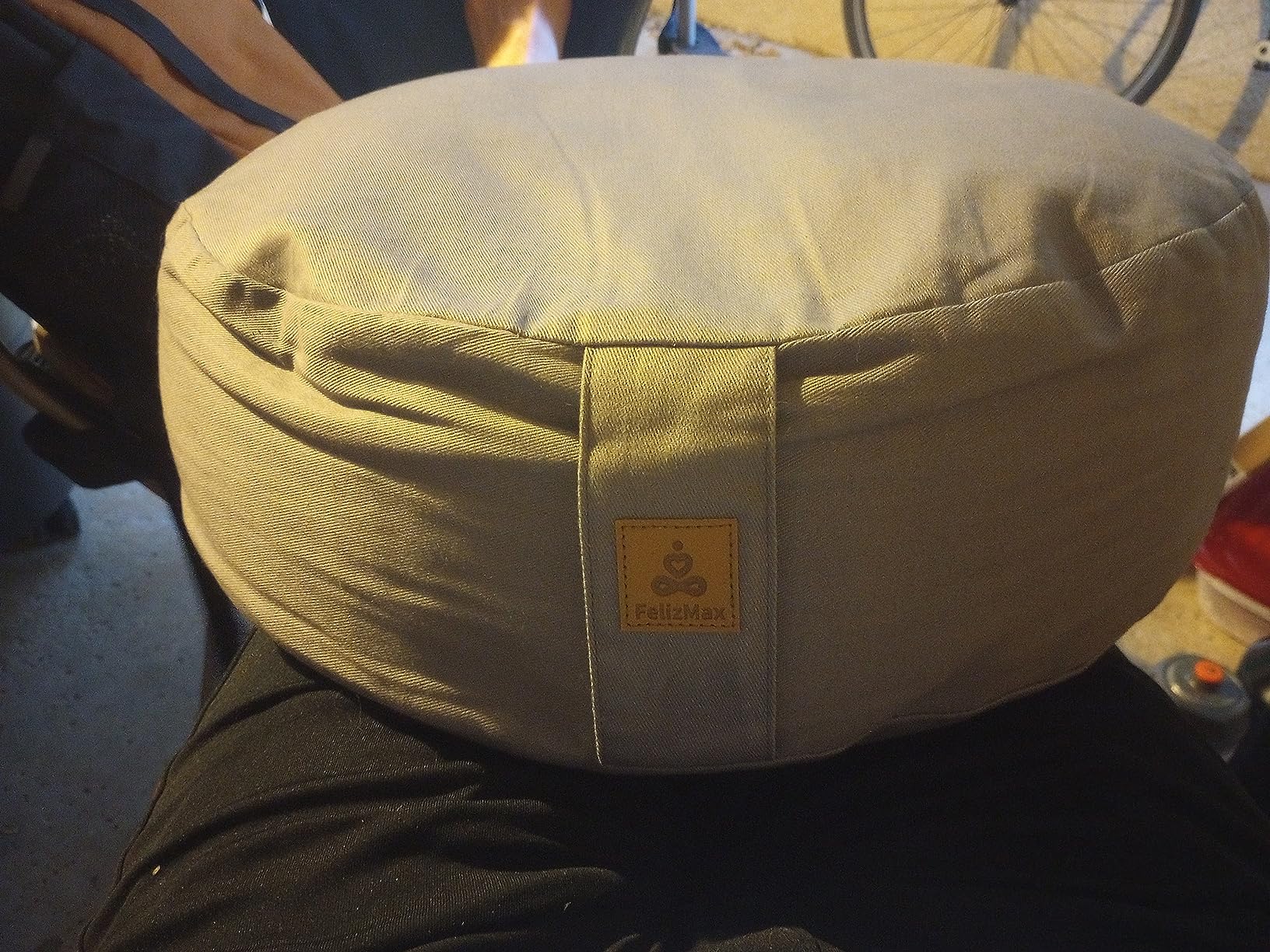 Zafu Buckwheat Meditation Cushion, Round Zabuton Meditation Pillow, Yoga Bolster Kneeling Pillow, Premium Yoga Pillow for Sitting on Floor, Zippered Cotton Cover customer photo 2