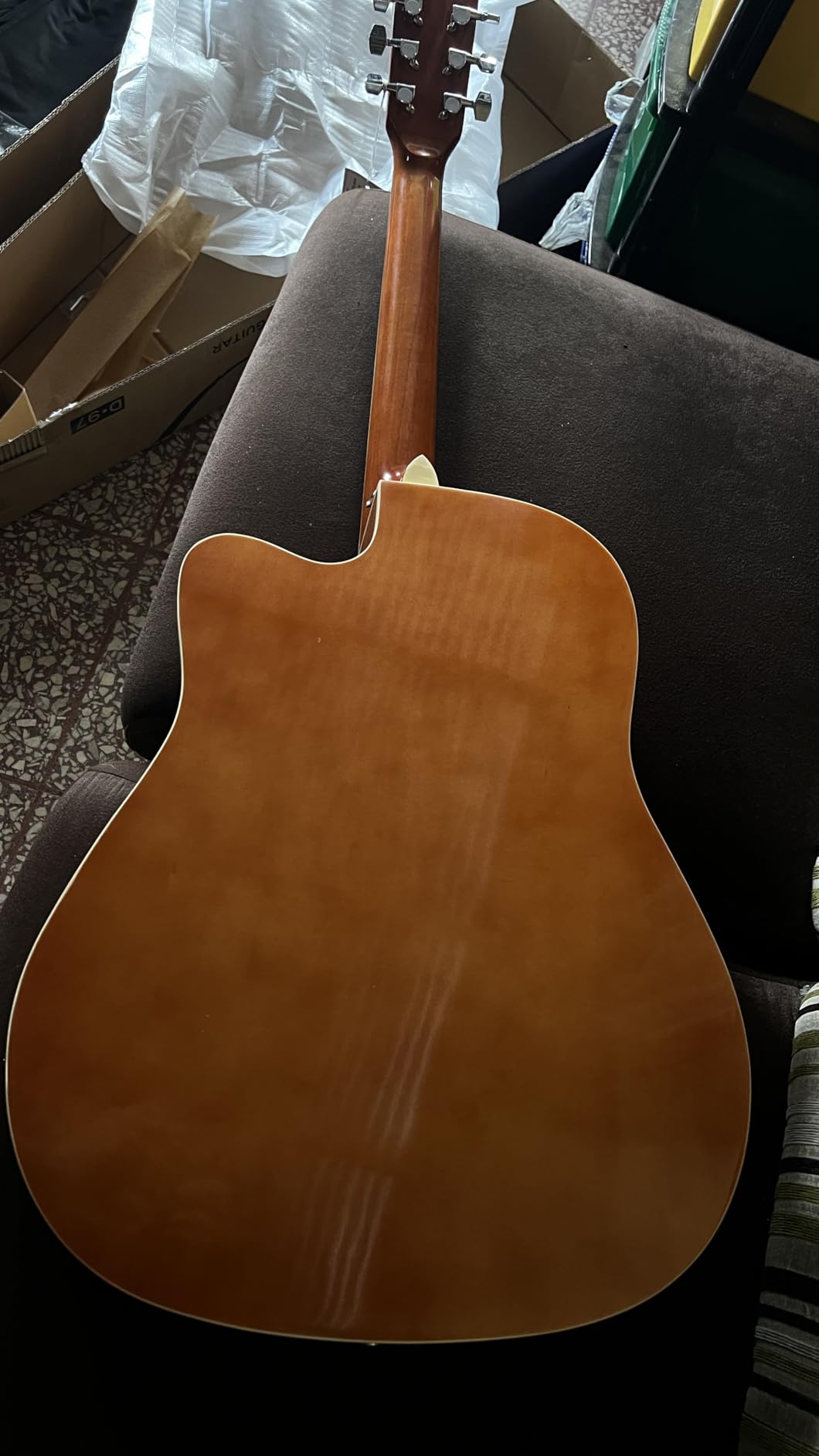Ashthorpe Full-Size Dreadnought Cutaway Acoustic-Electric Guitar Bundle - Premium Tonewoods - Brown customer photo 1