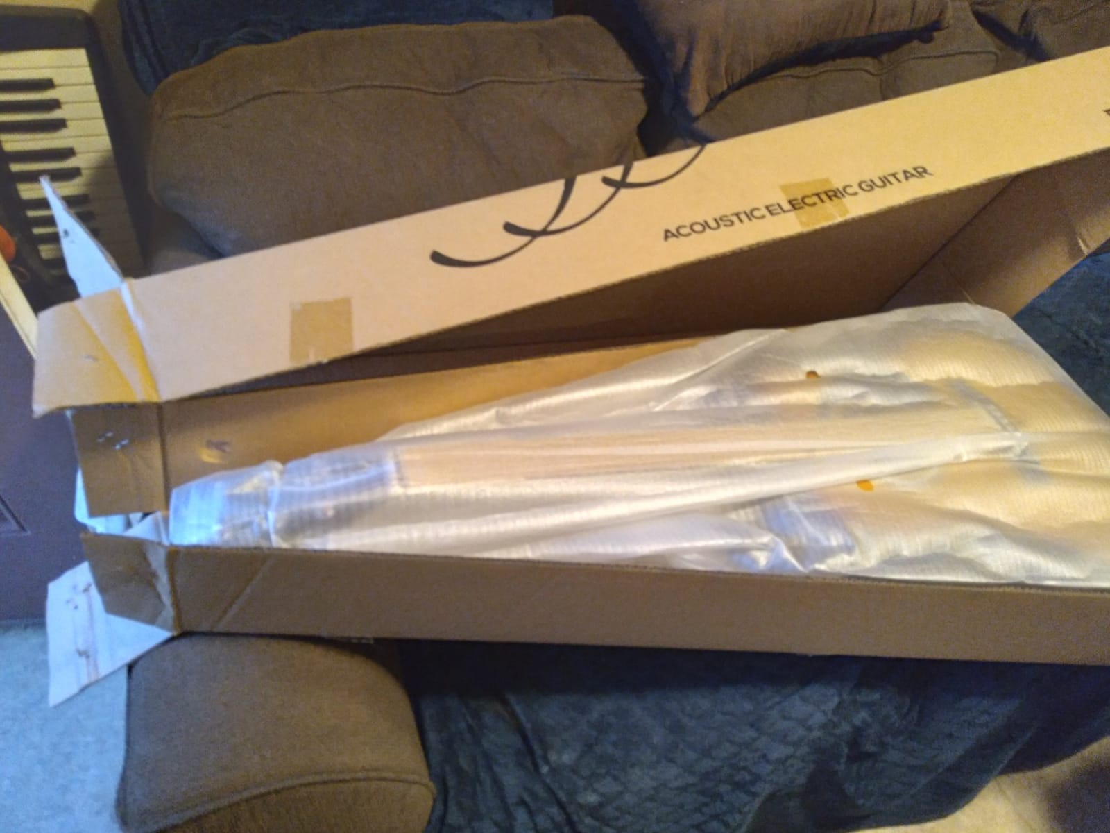 Ashthorpe Full-Size Dreadnought Acoustic-Electric Guitar Bundle - Premium Tonewoods - Brown customer photo 2