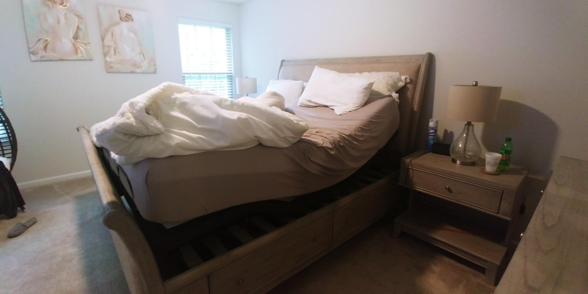 Blissful Nights z4 Adjustable Bed Frame for Storage Beds with Massage Anti-Snore, Zero G, USB Charging Station, Wireless Remote Head and Foot Incline and No Tools Required Assembly (Queen) customer photo 2